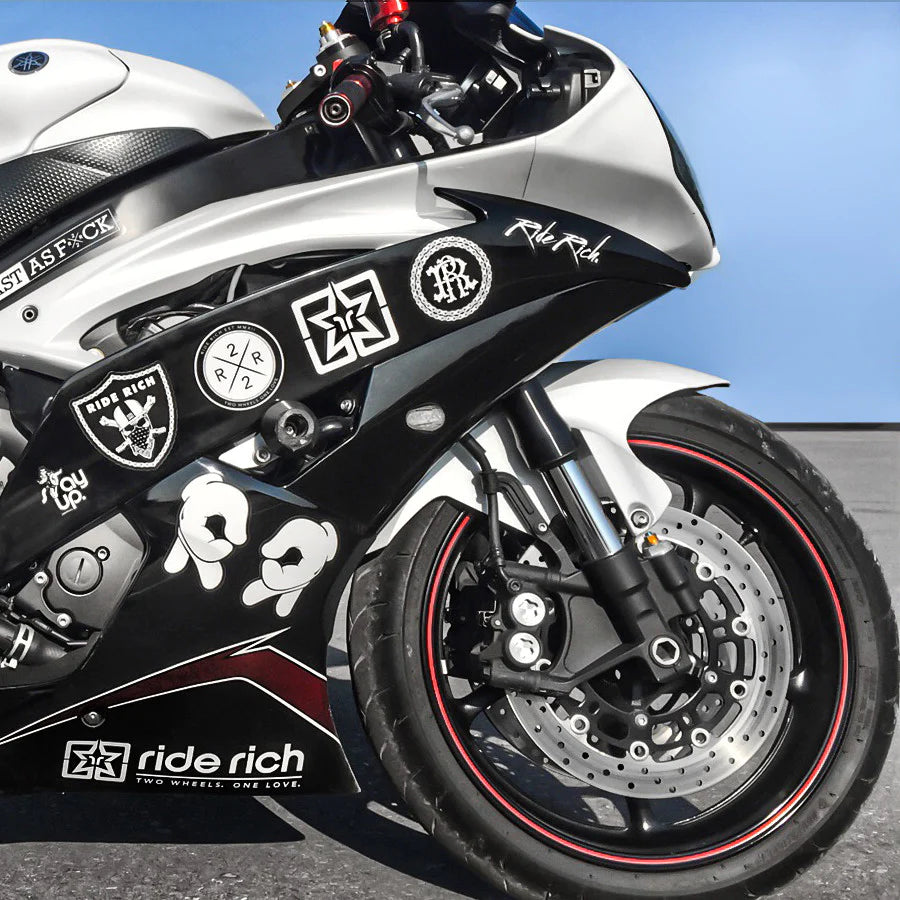 Ride Rich Motorcycle Stickers