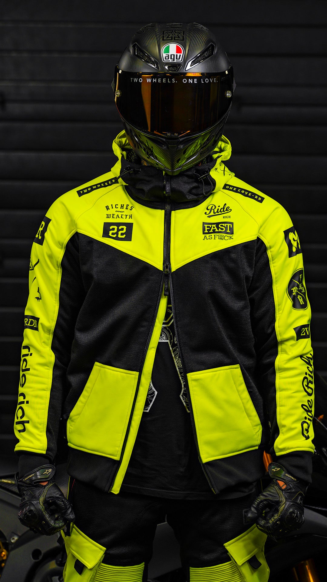 Regency™ V2.Flow™ Mesh Armoured Hooded Jacket {RR GP/Hyper Yellow}