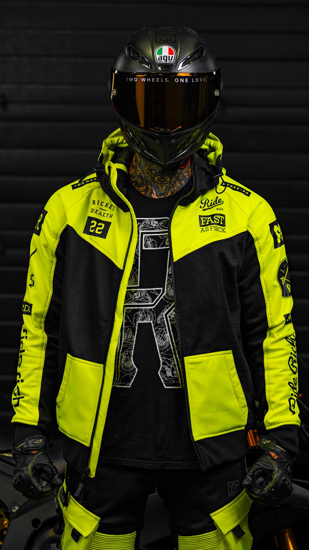 Regency™ V2.Flow™ Mesh Armoured Hooded Jacket {RR GP/Hyper Yellow}