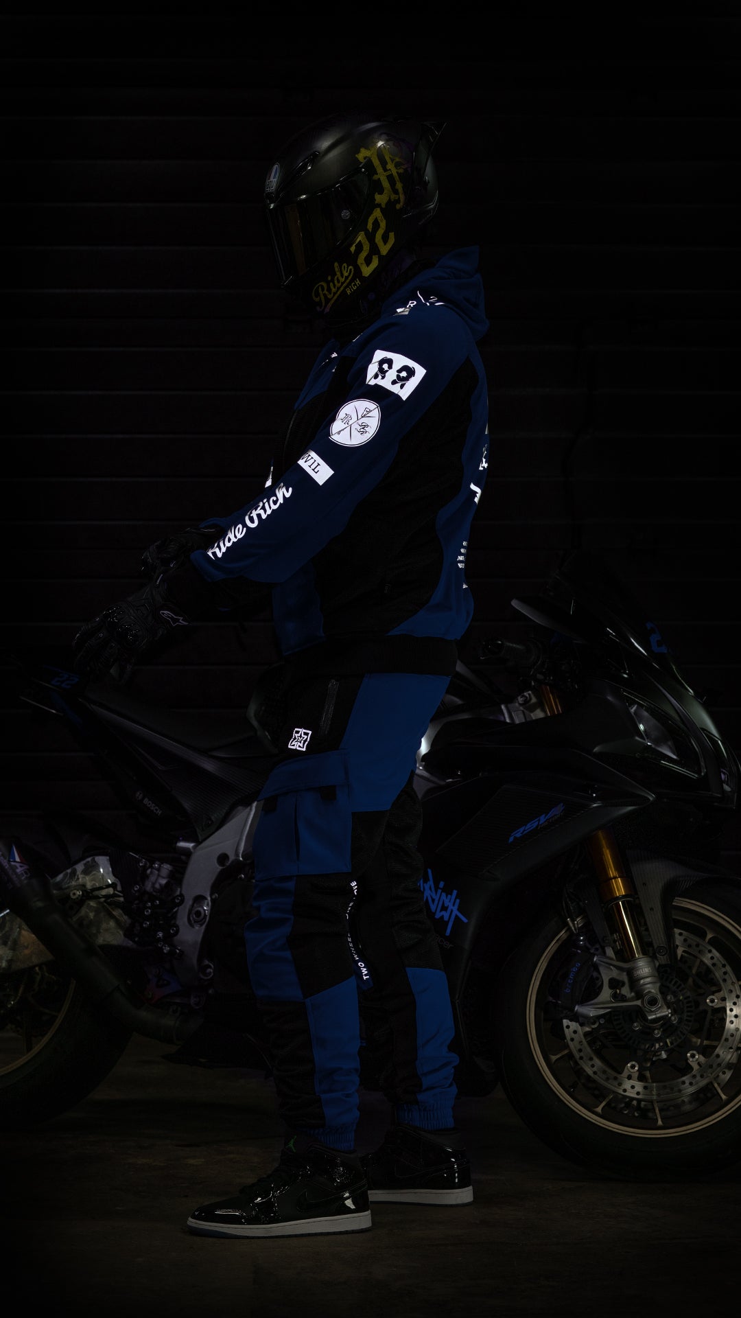 Regency™ V2.Flow™ Mesh Armoured Hooded Jacket {RR GP/Blue}