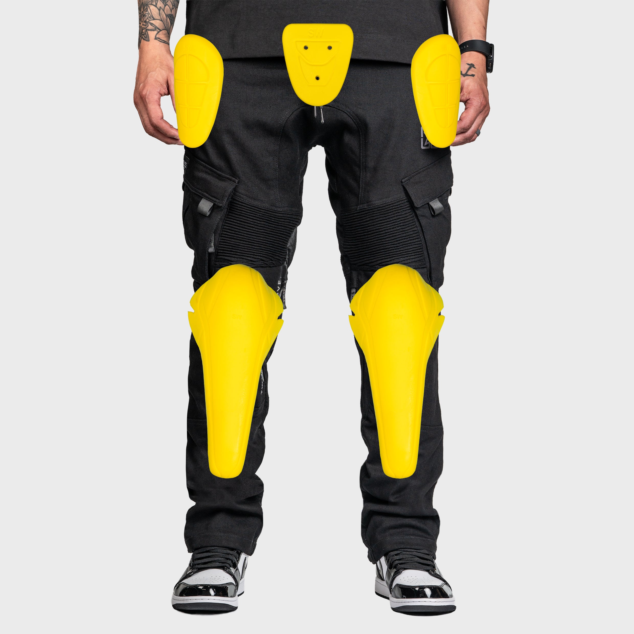 Unit 16™ Armoured Denim Cargo Motorcycle Pants {Black}