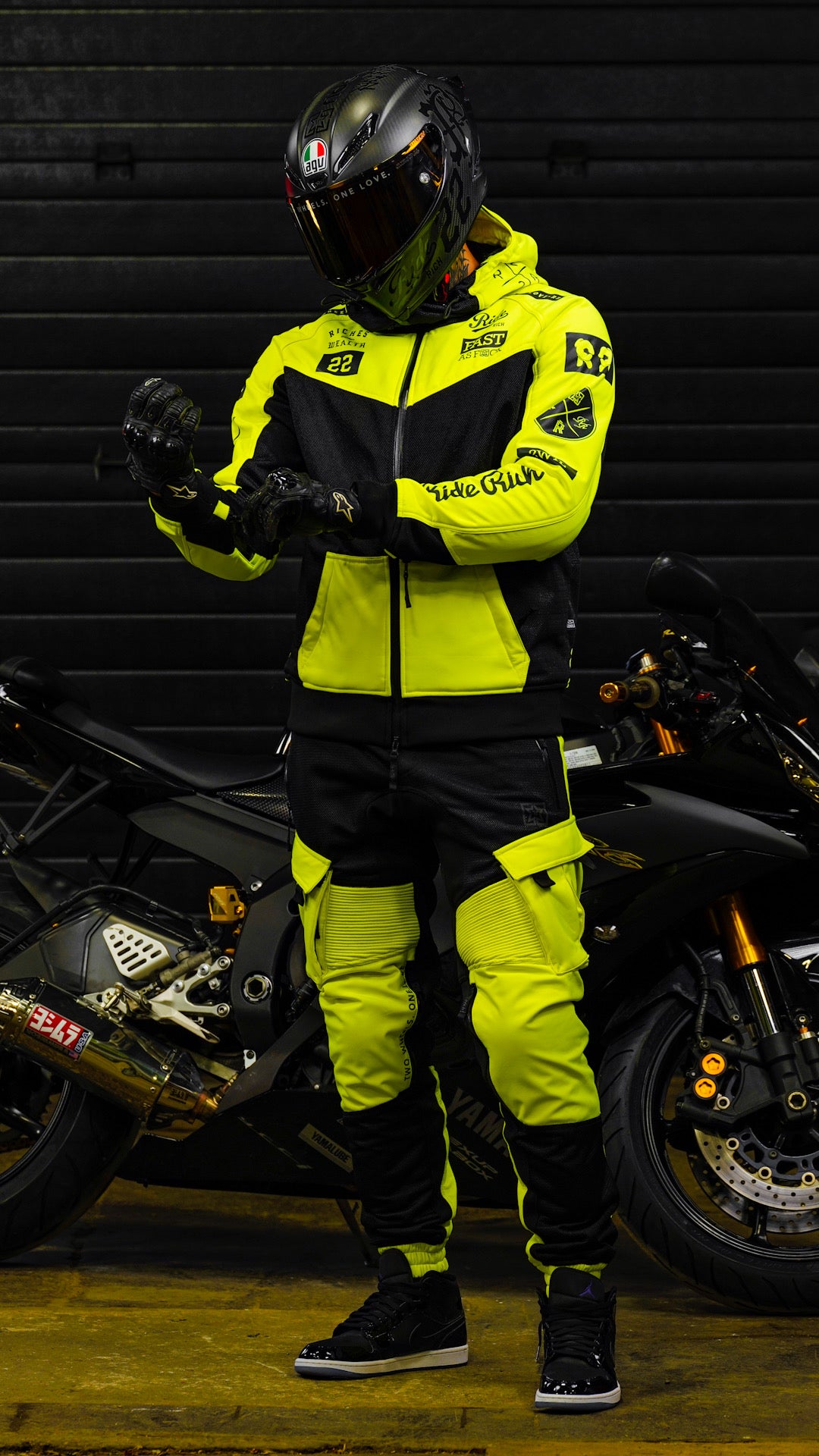 Regency™ V2.Flow™ Mesh Armoured Hooded Jacket {RR GP/Hyper Yellow}