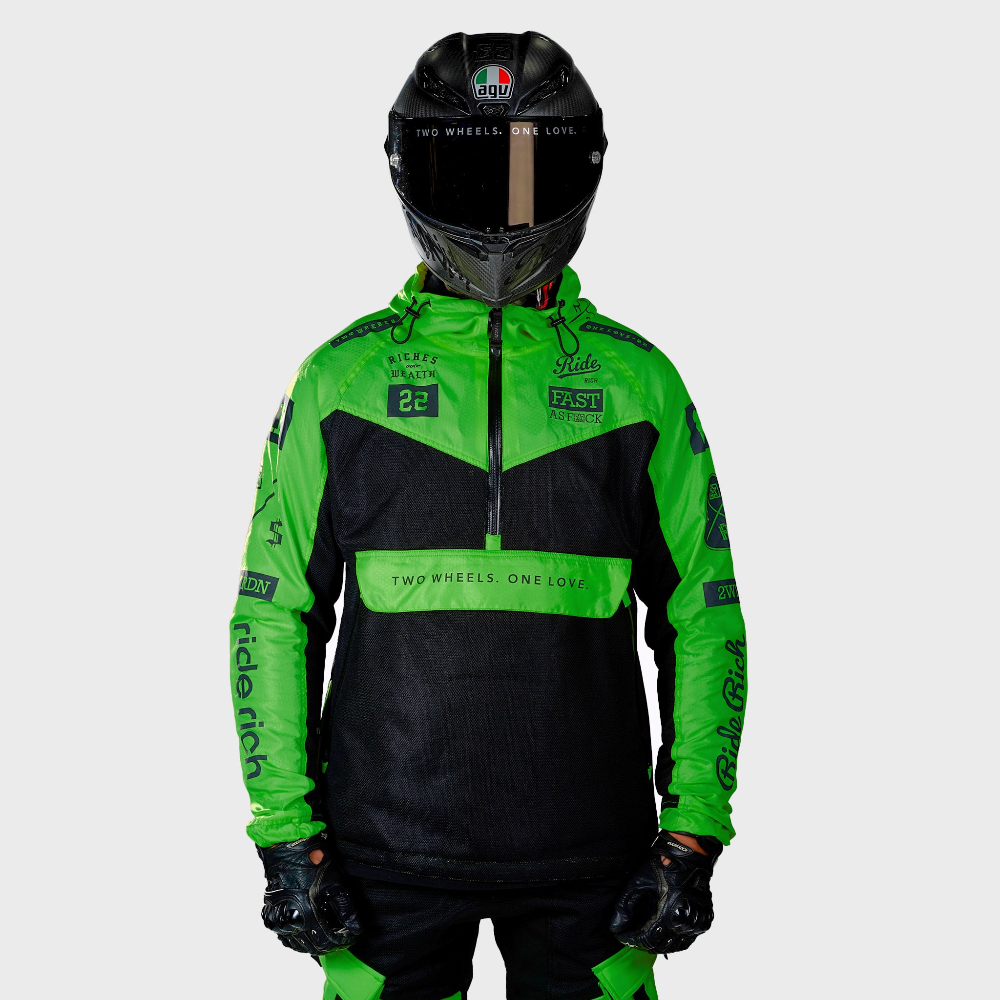 Concord™ V2.Flow™ Mesh Armoured Anorak Jacket {RR GP/Green}