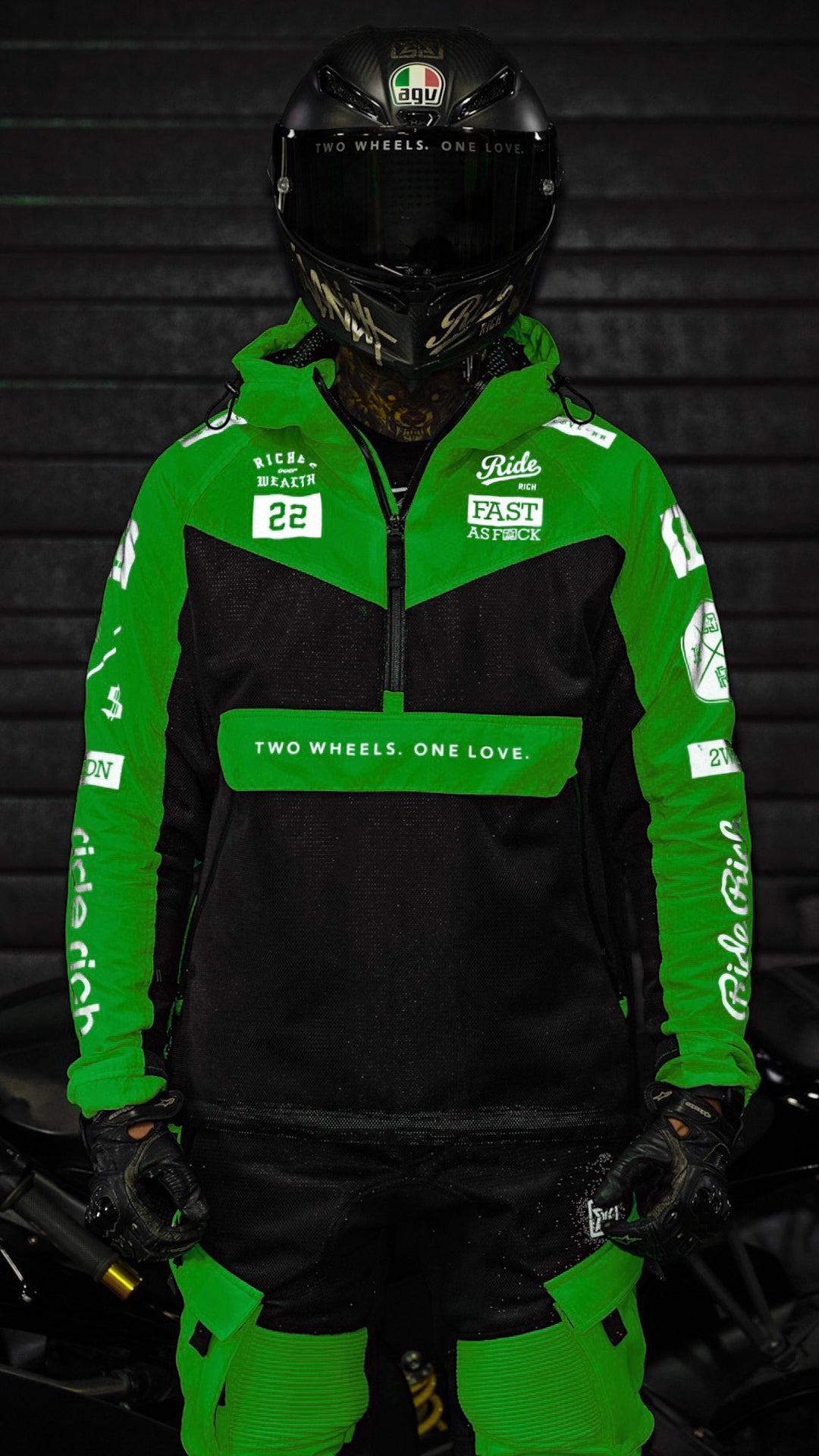 Concord™ V2.Flow™ Mesh Armoured Anorak Jacket {RR GP/Green}