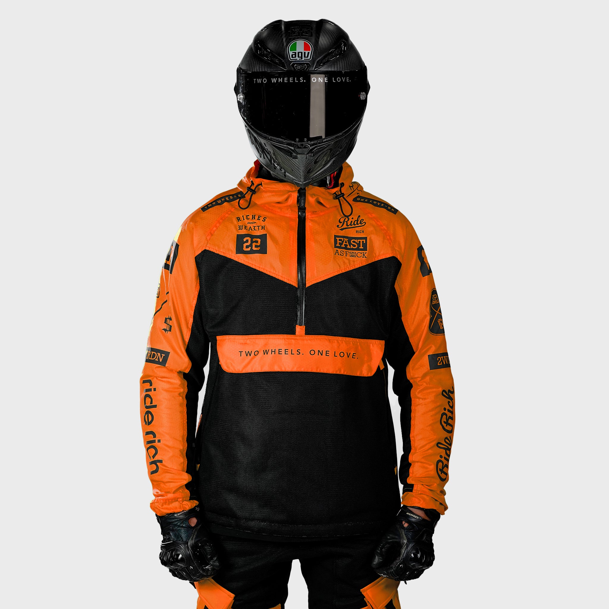 Concord™ V2.Flow™ Mesh Armoured Anorak Jacket {RR GP/Orange}