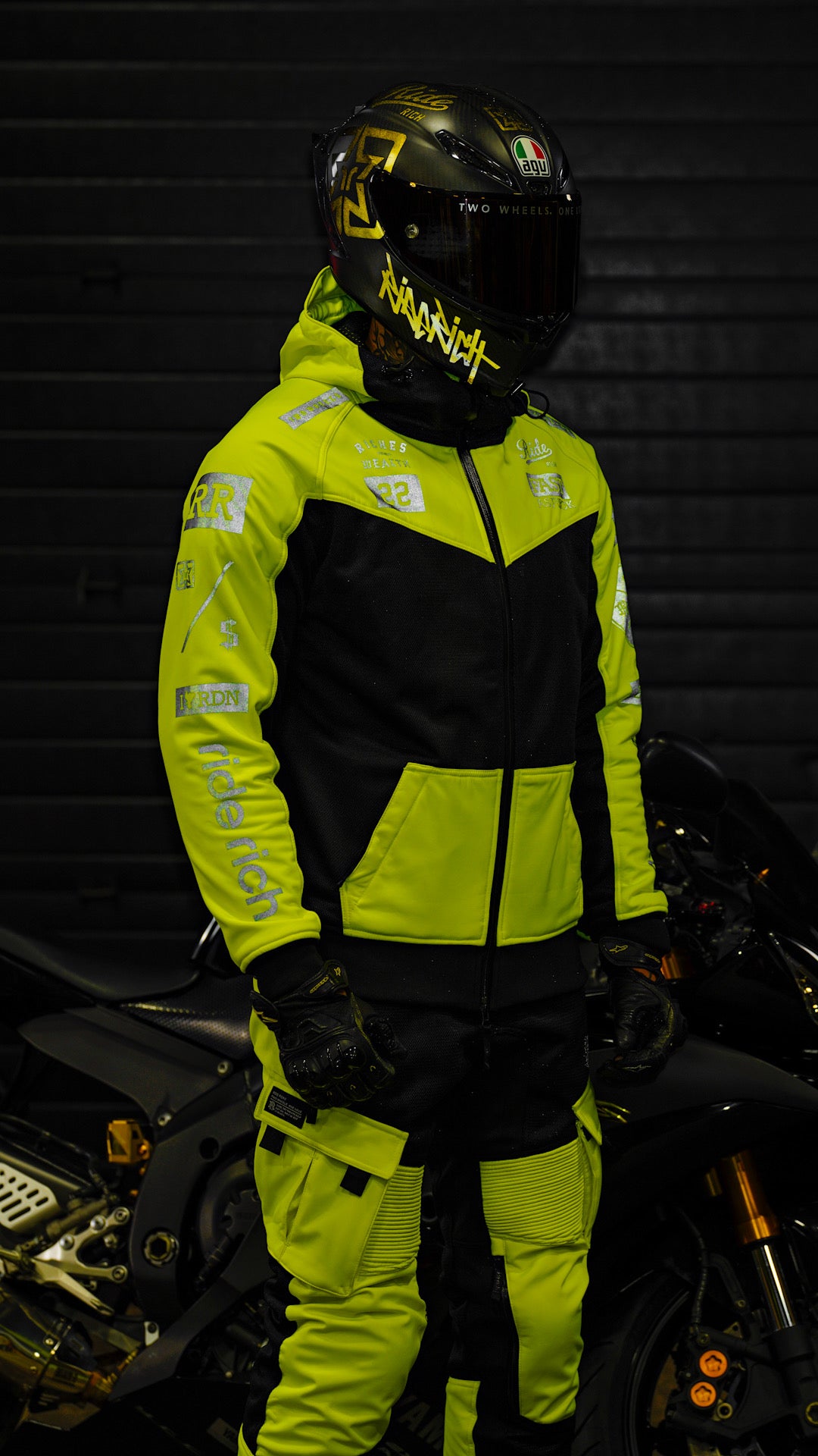 Regency™ V2.Flow™ Mesh Armoured Hooded Jacket {RR GP/Hyper Yellow}