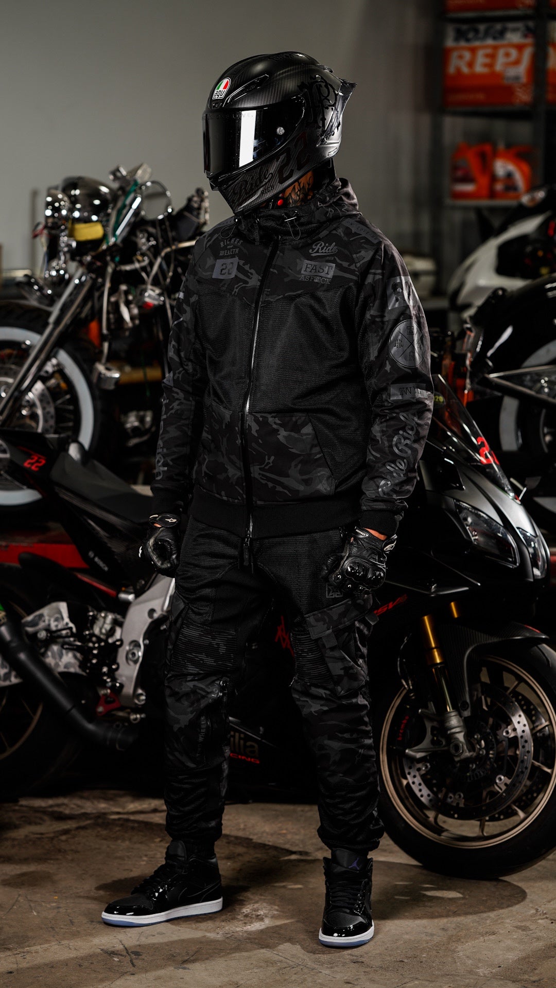 Regency™ V2.Flow™ Mesh Armoured Hooded Jacket {RR GP/Black Camo}