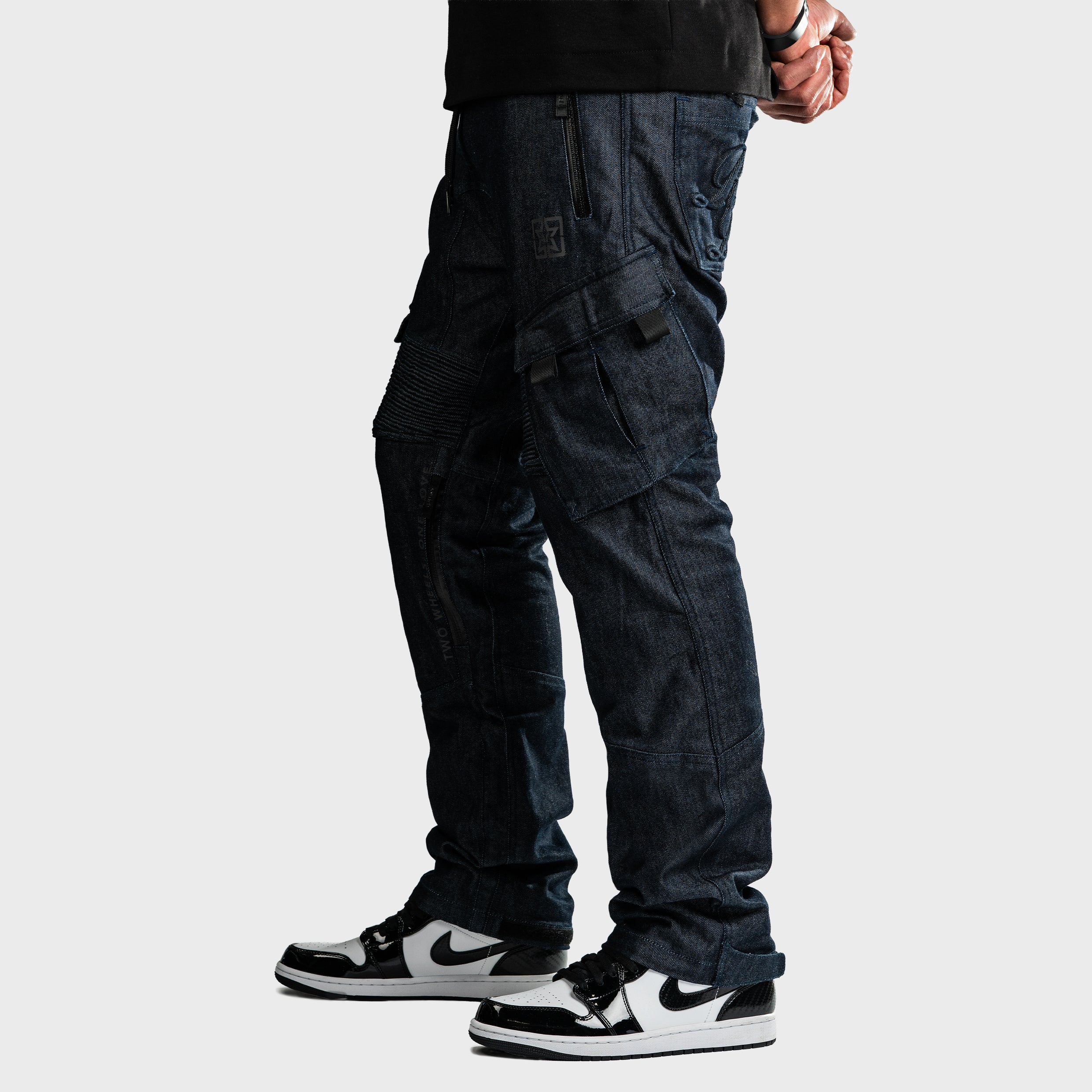 Unit 16™ Armoured Denim Cargo Motorcycle Pants {Raw Indigo)