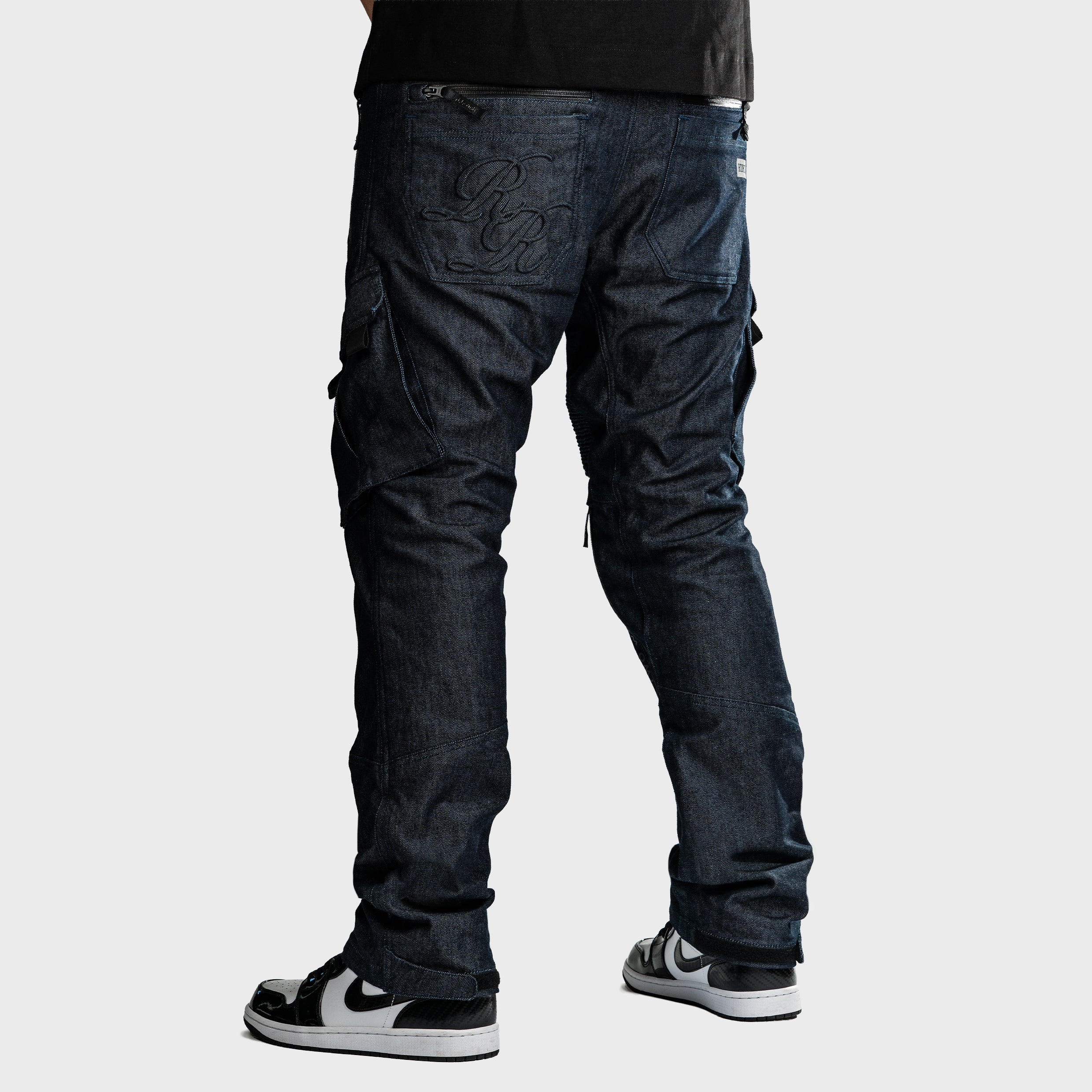 Unit 16™ Armoured Denim Cargo Motorcycle Pants {Raw Indigo)