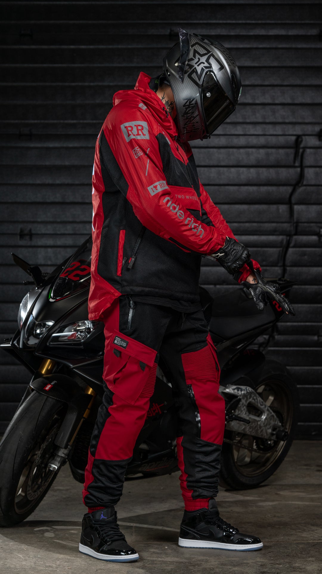 Unit 16™ V2.Flow™ Mesh Armoured Cargo Joggers {Red}