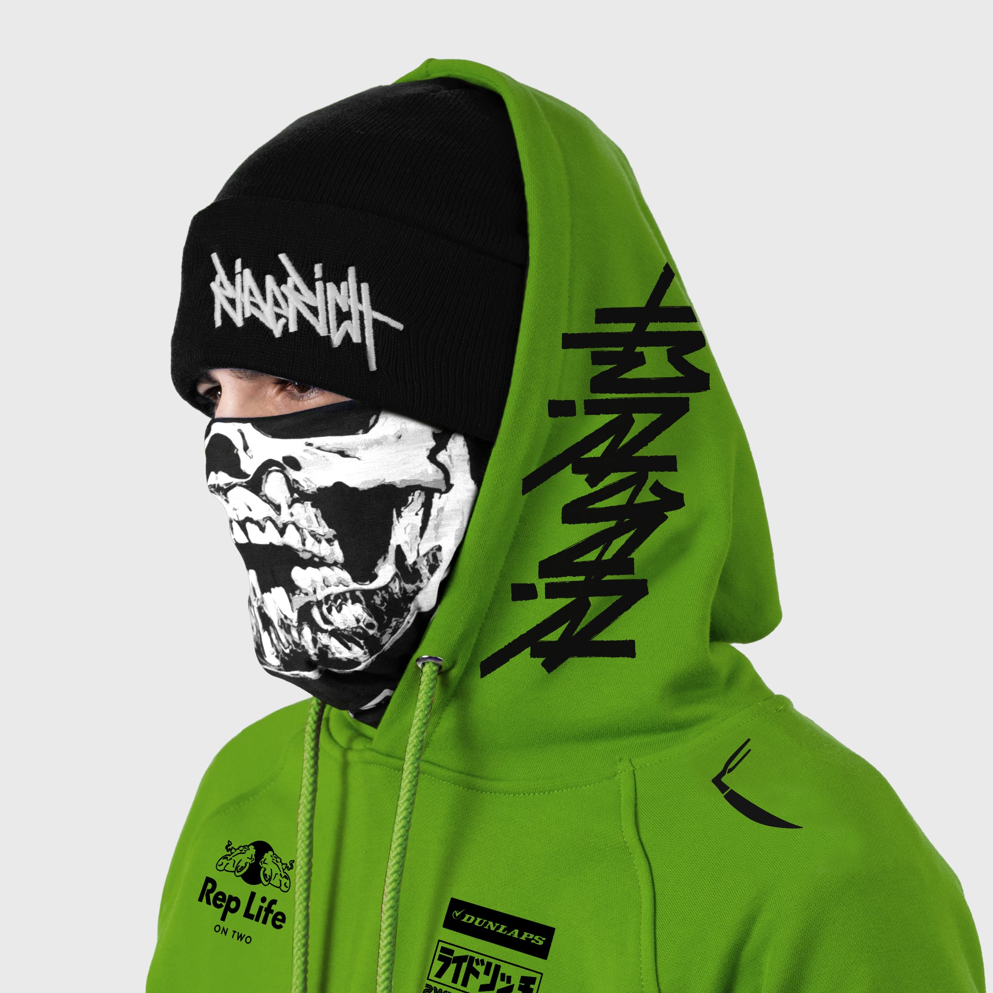 RR Racing Scoop Pullover Hoodie {Black on Lime Green 2.0}