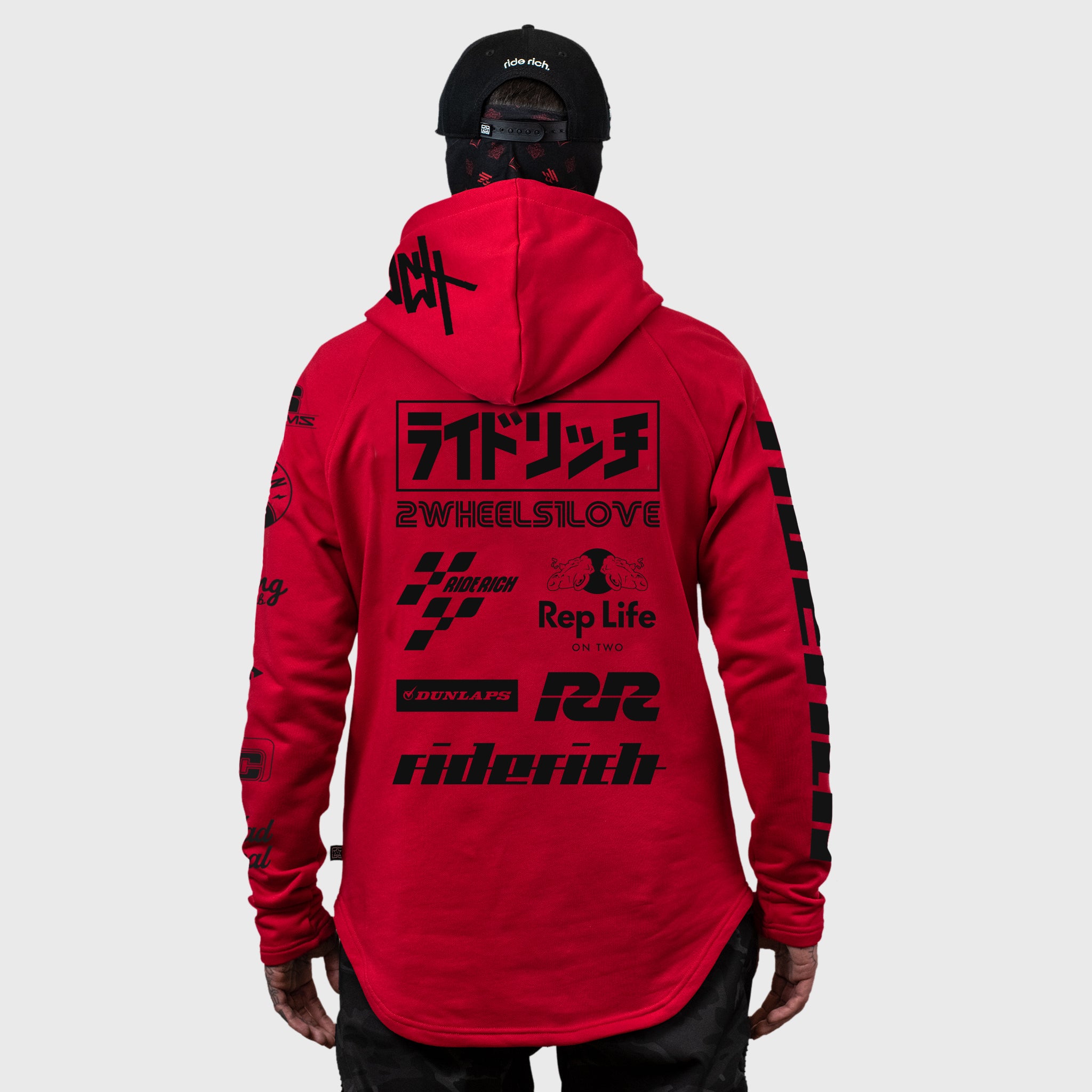 RR Racing Scoop Pullover Hoodie {Black on Red 2.0}