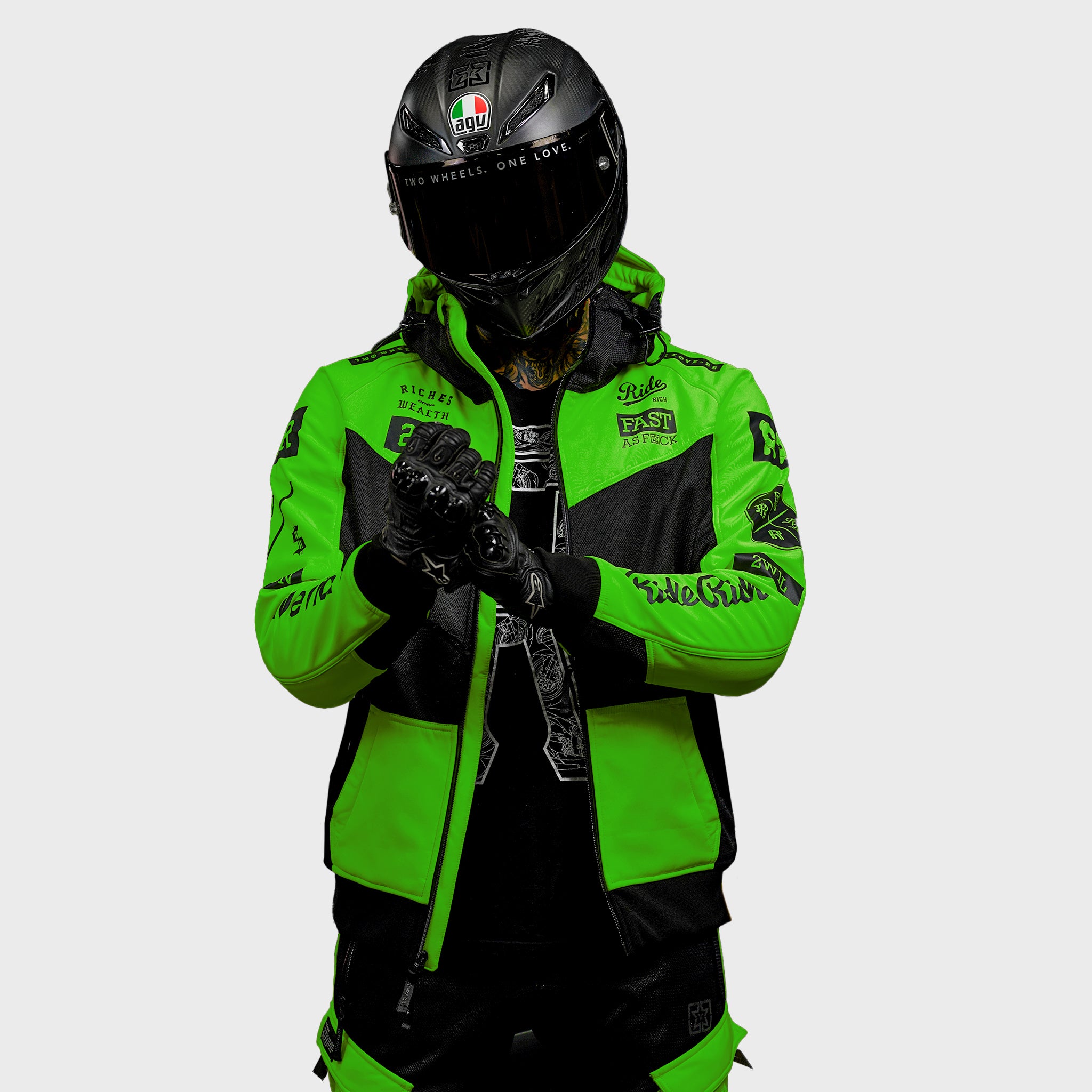 Regency™ V2.Flow™ Mesh Armoured Hooded Jacket {RR GP/Green}