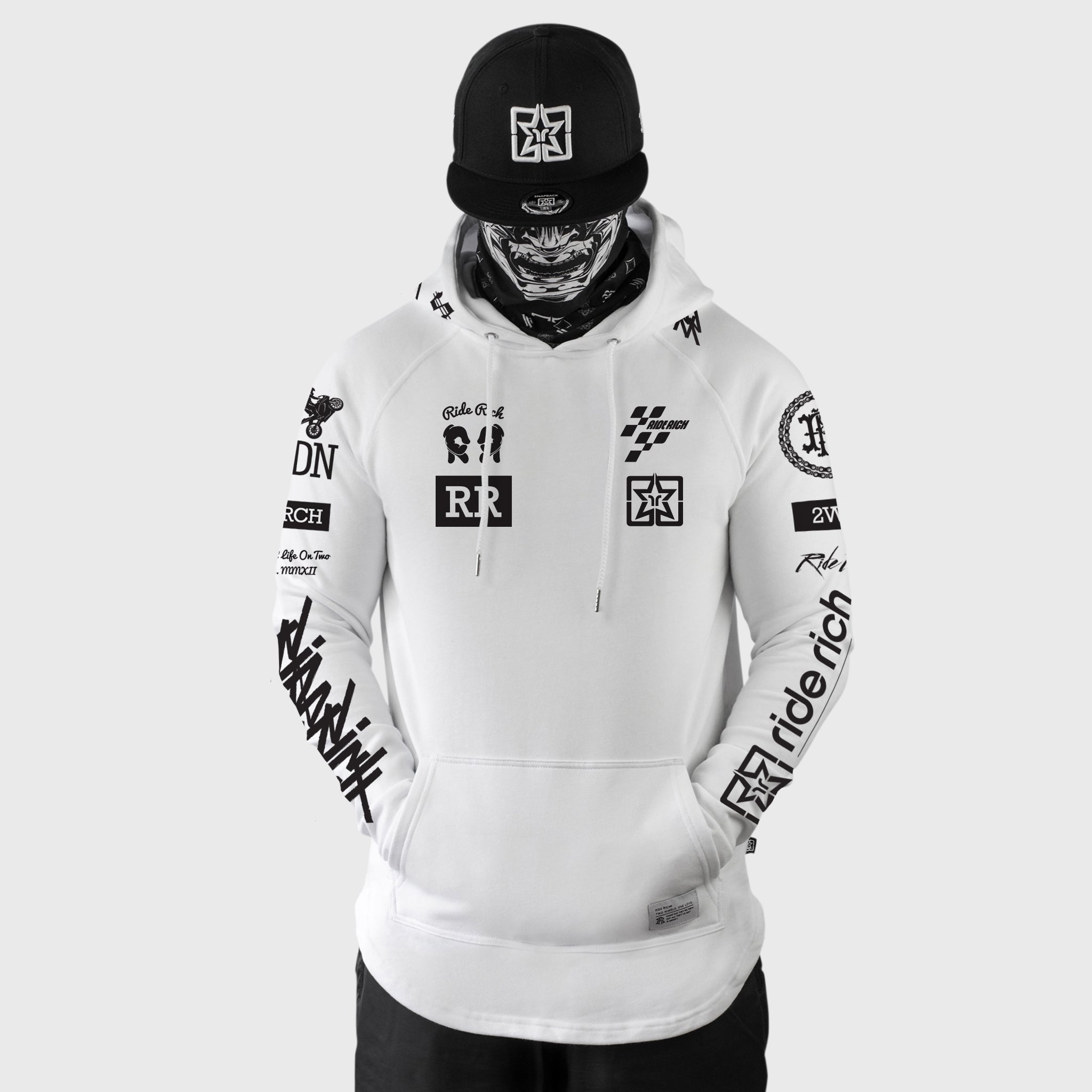 Branded V2 Scoop Pullover Hoodie White