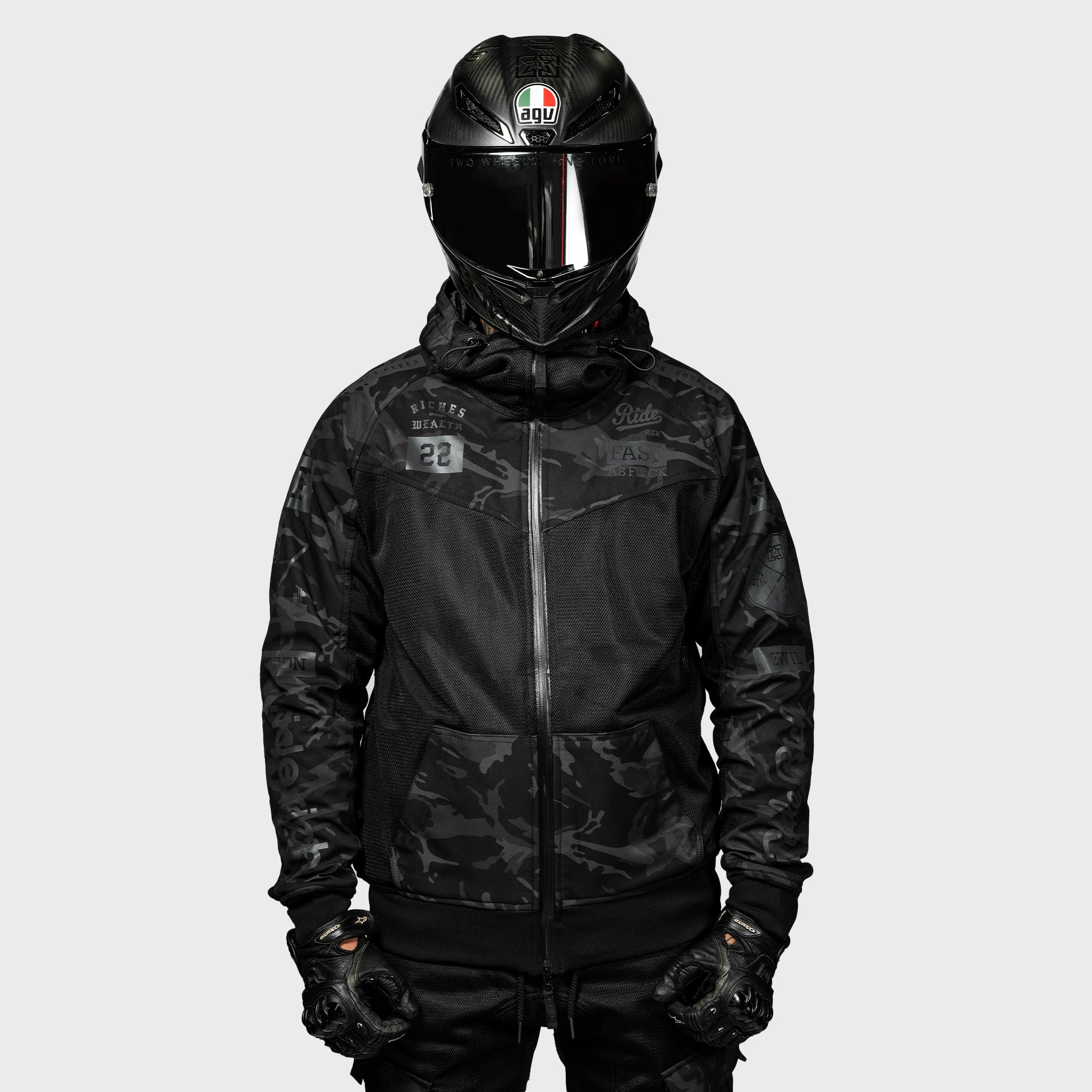 Regency™ V2.Flow™ Mesh Armoured Hooded Jacket {RR GP/Black Camo}