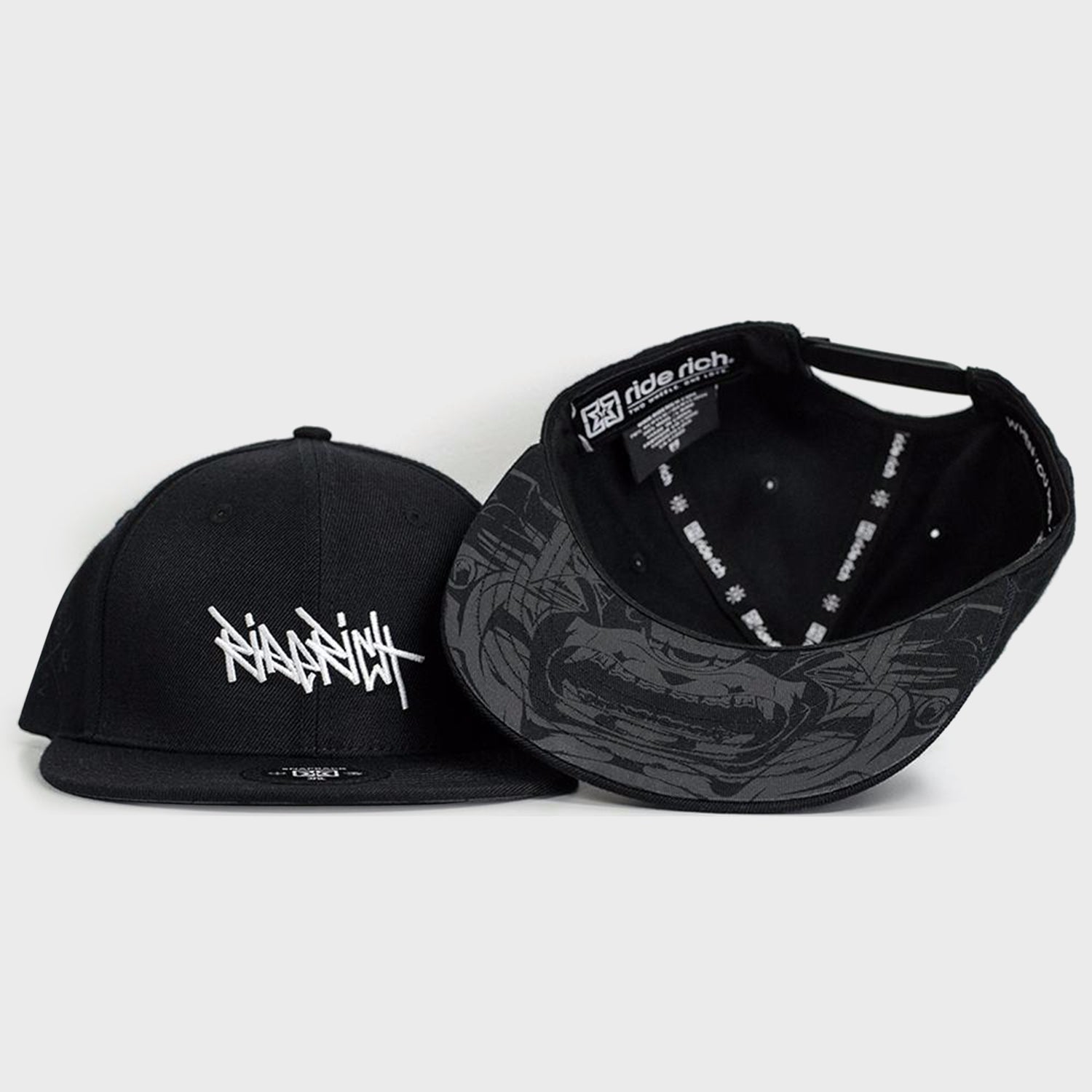 RR Tag Snapback {White on Black}