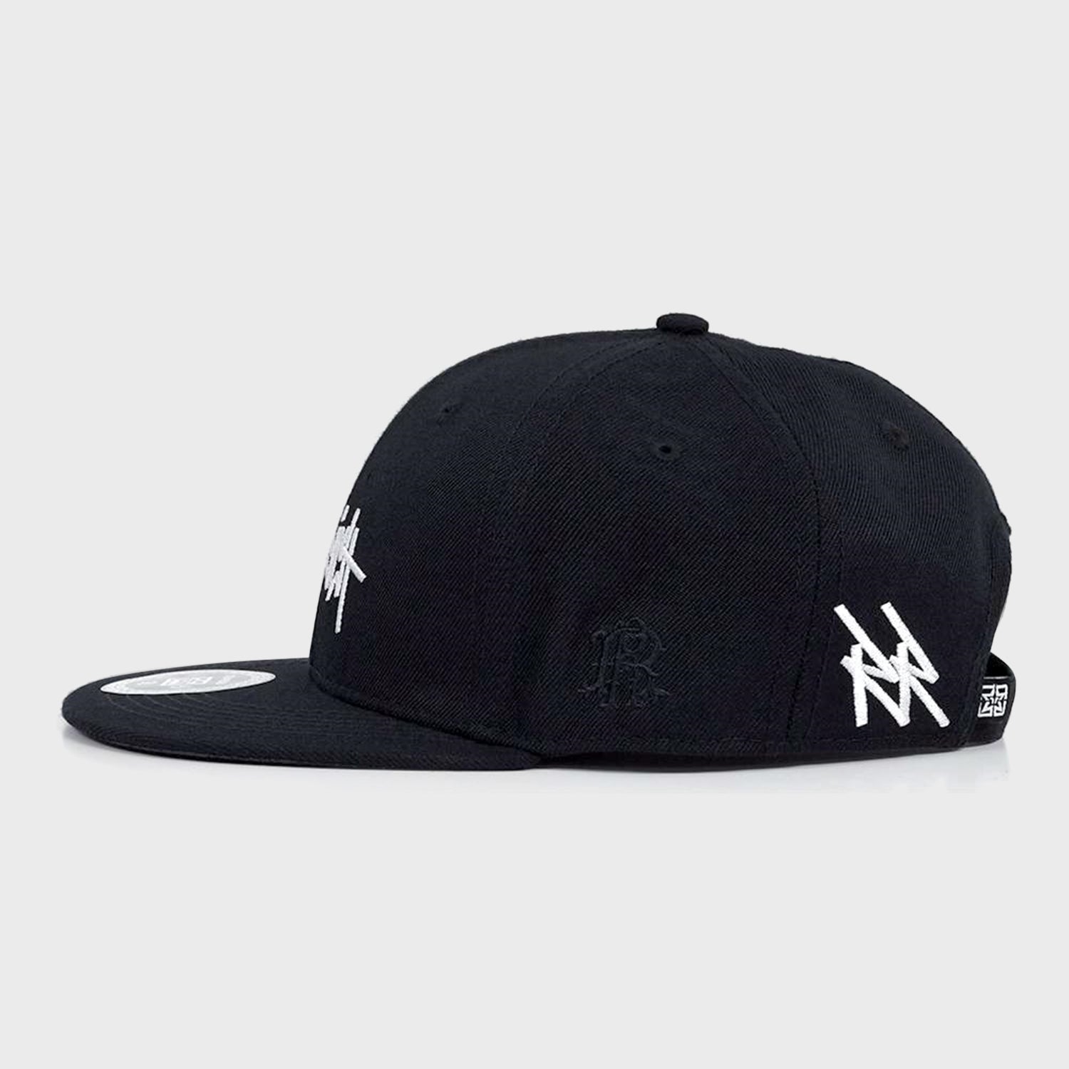 RR Tag Snapback {White on Black}