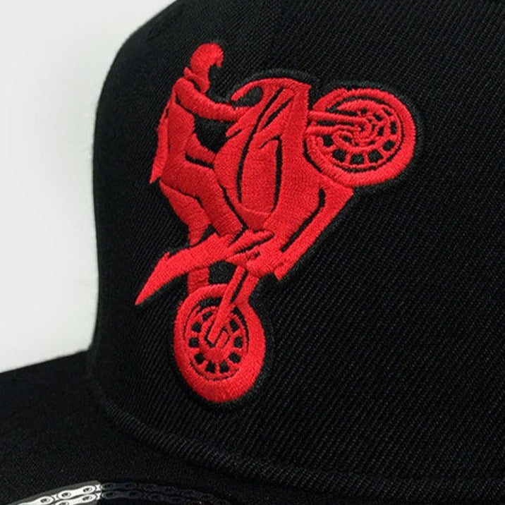 I Love Ridin Snapback {Red on Black}