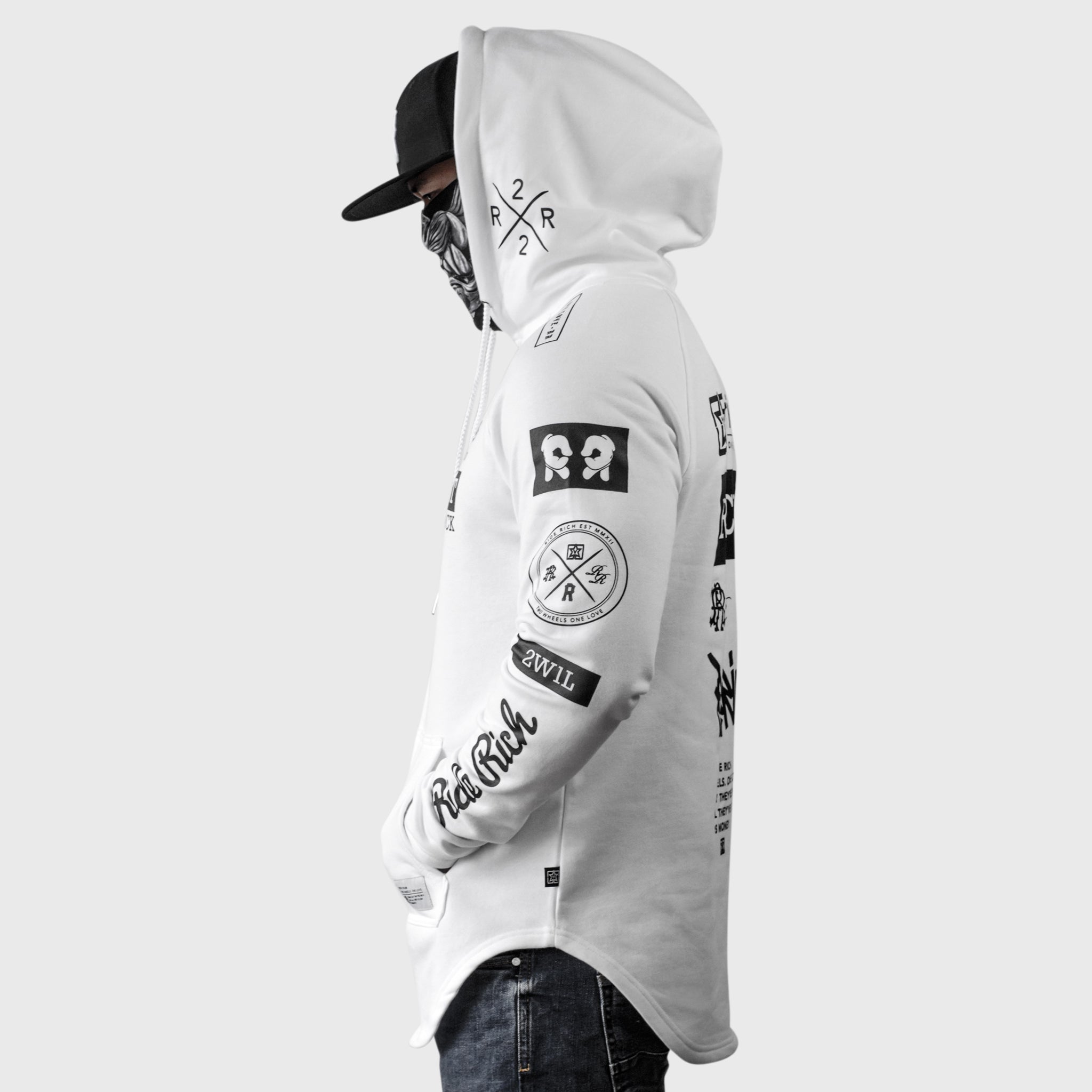 RR GP Scoop Pullover Hoodie {White}