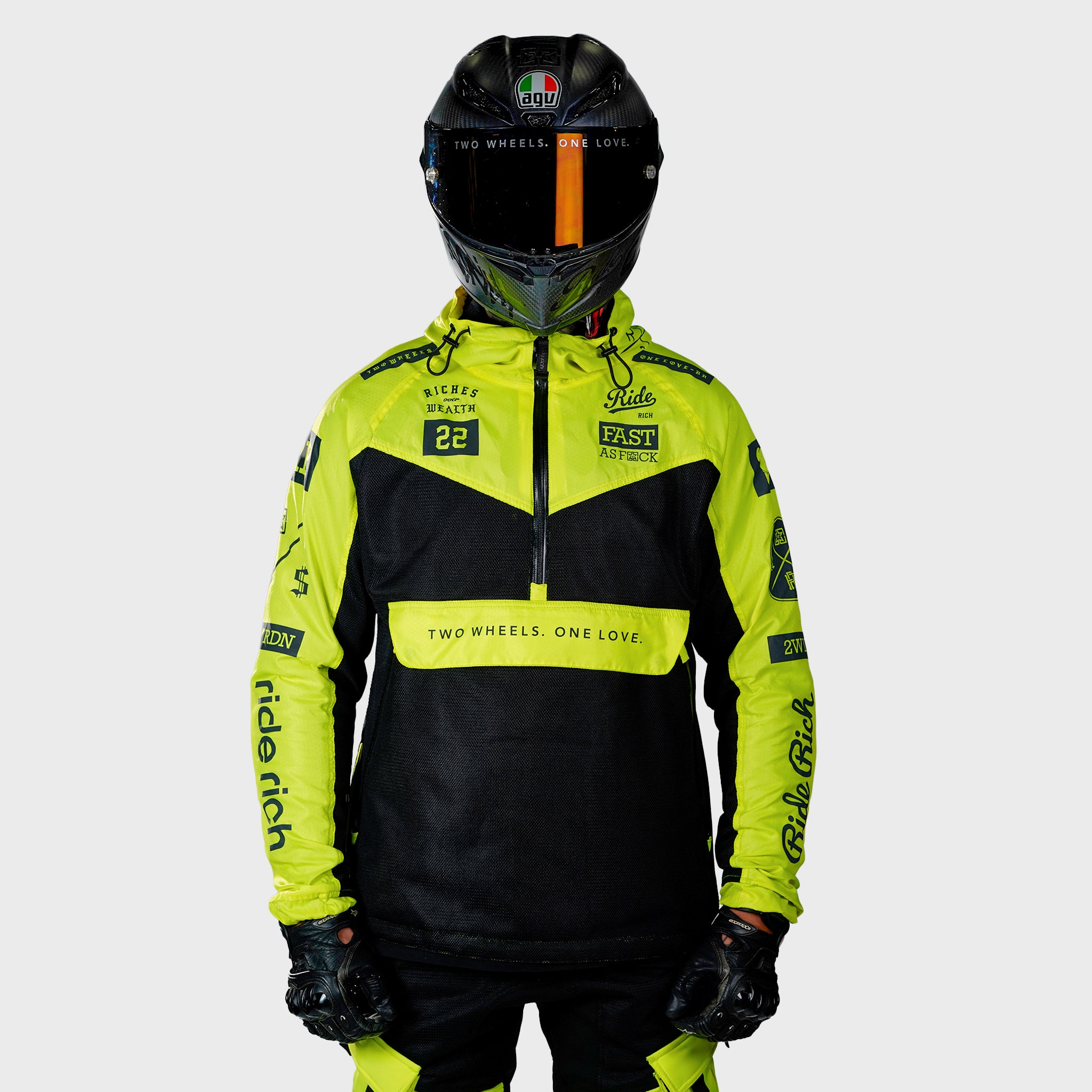 Concord™ V2.Flow™ Mesh Armoured Anorak Jacket {RR GP/Hyper Yellow}