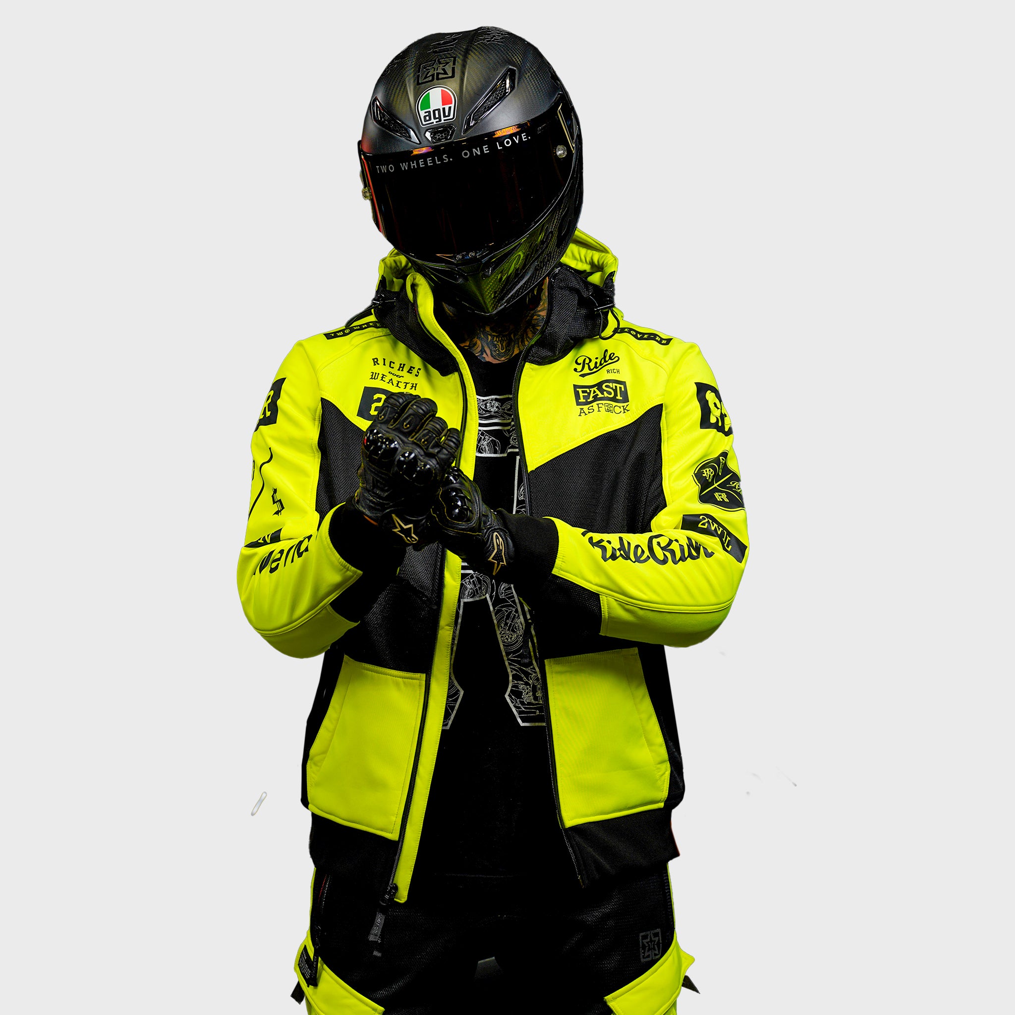 Regency™ V2.Flow™ Mesh Armoured Hooded Jacket {RR GP/Hyper Yellow}