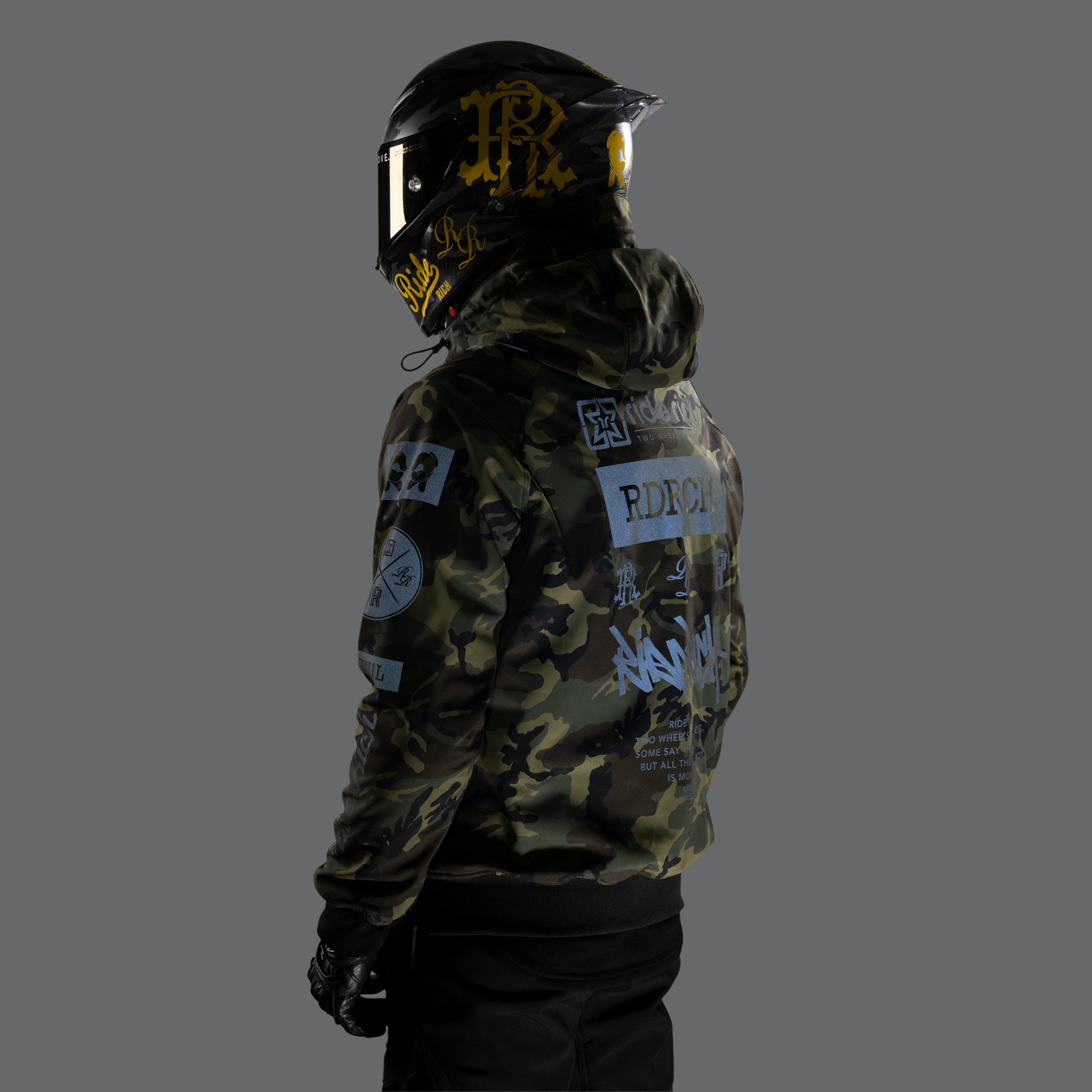 Regency™ Armoured Softshell Hooded Jacket {RR GP/Woodland Camo}