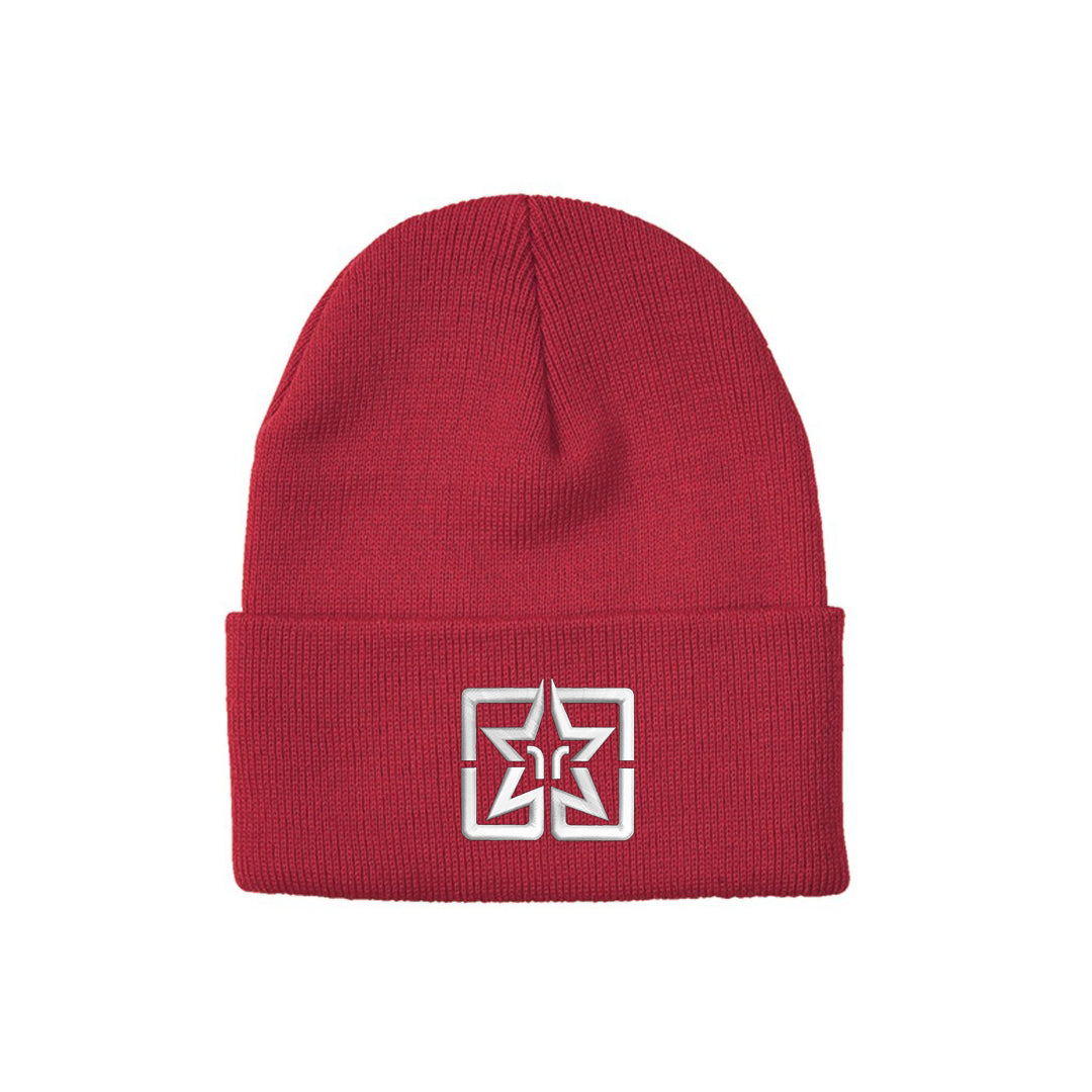 Ride Rich Emblem Knit Beanie {Red}