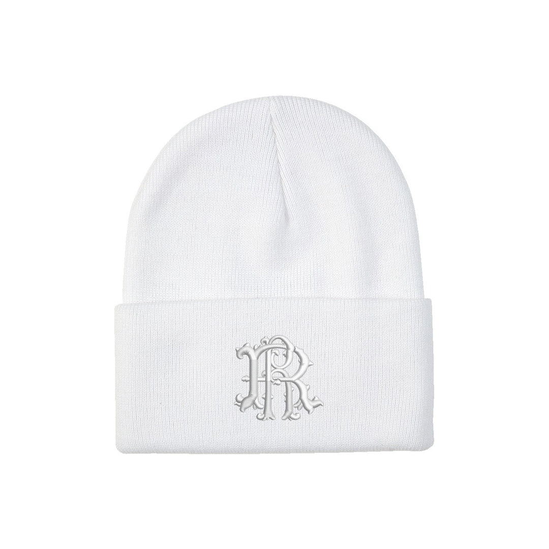 Ride Rich Filigree Knit Beanie {White}