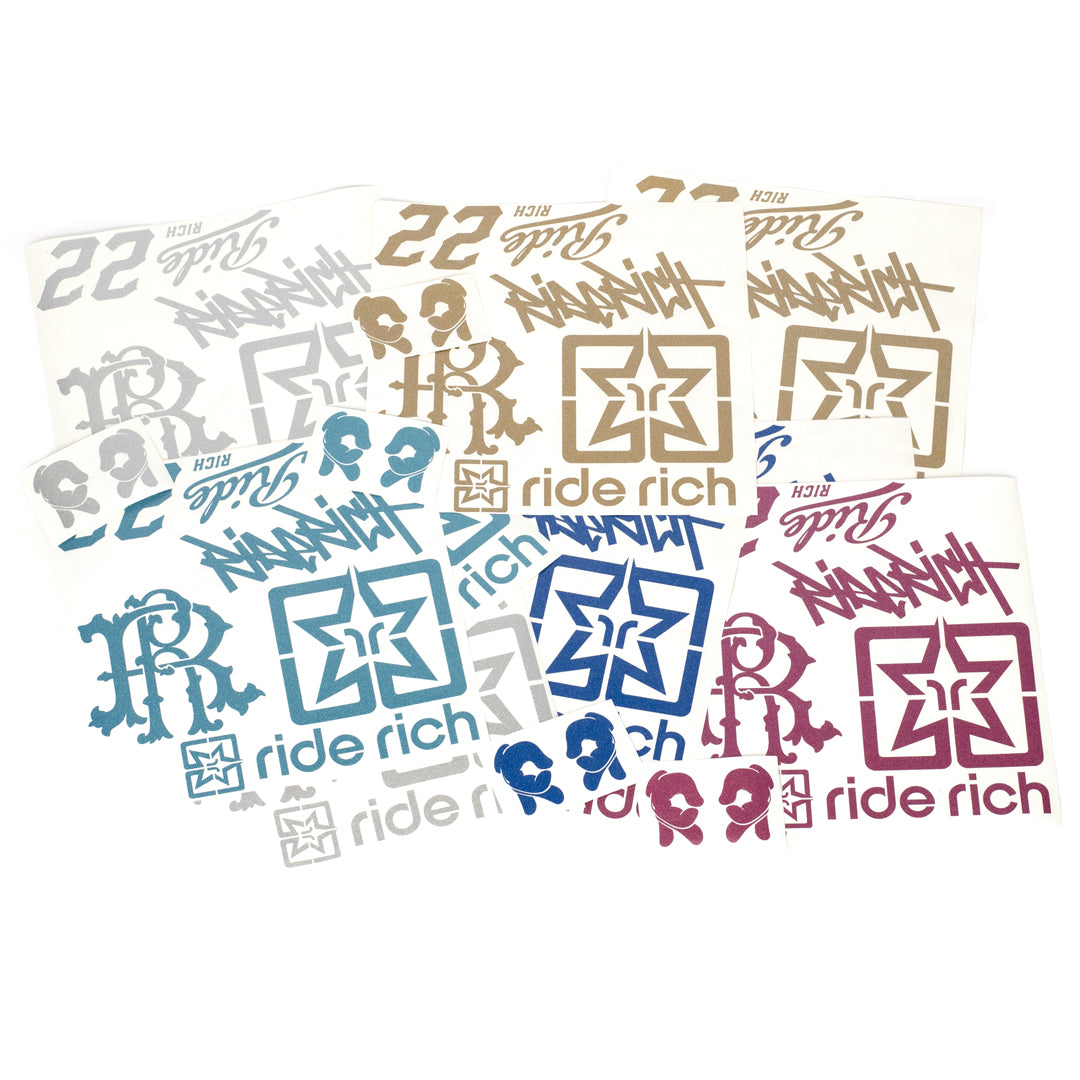 Ride Rich Helmet Glitter Vinyl Decal Kit