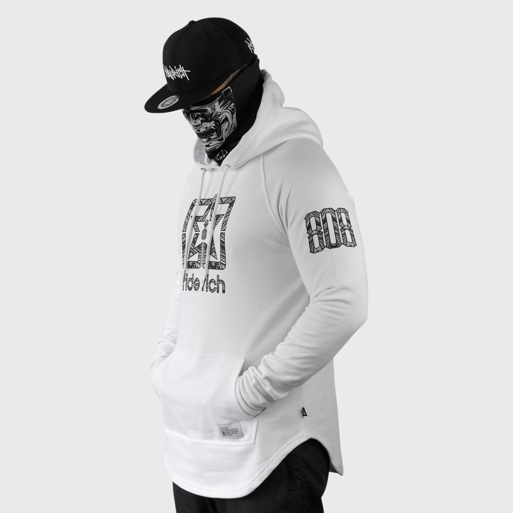 Home Grown 808 Edition Scoop Pullover Hoodie {White}