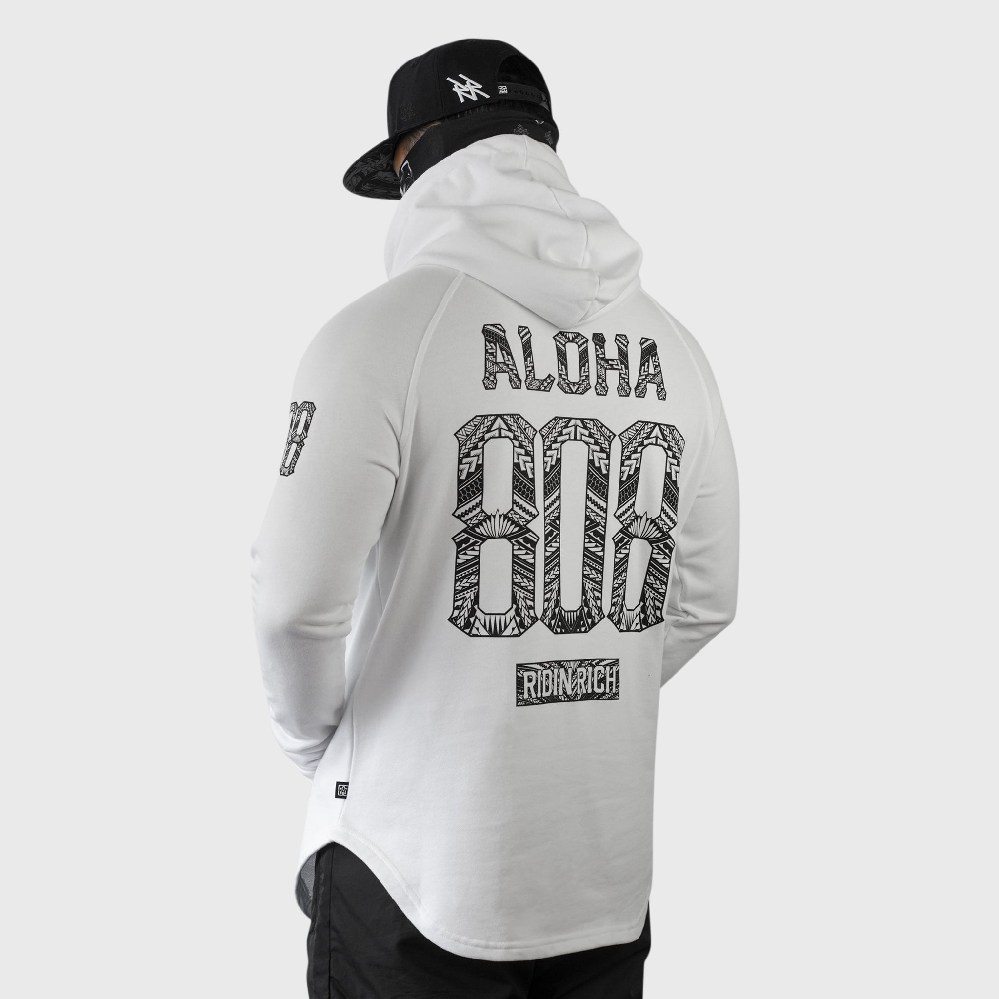 Home Grown 808 Edition Scoop Pullover Hoodie {White}