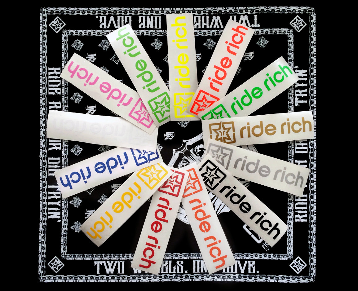 Ride Rich Vinyl Decals View 3 - Custom Motorcycle Decals