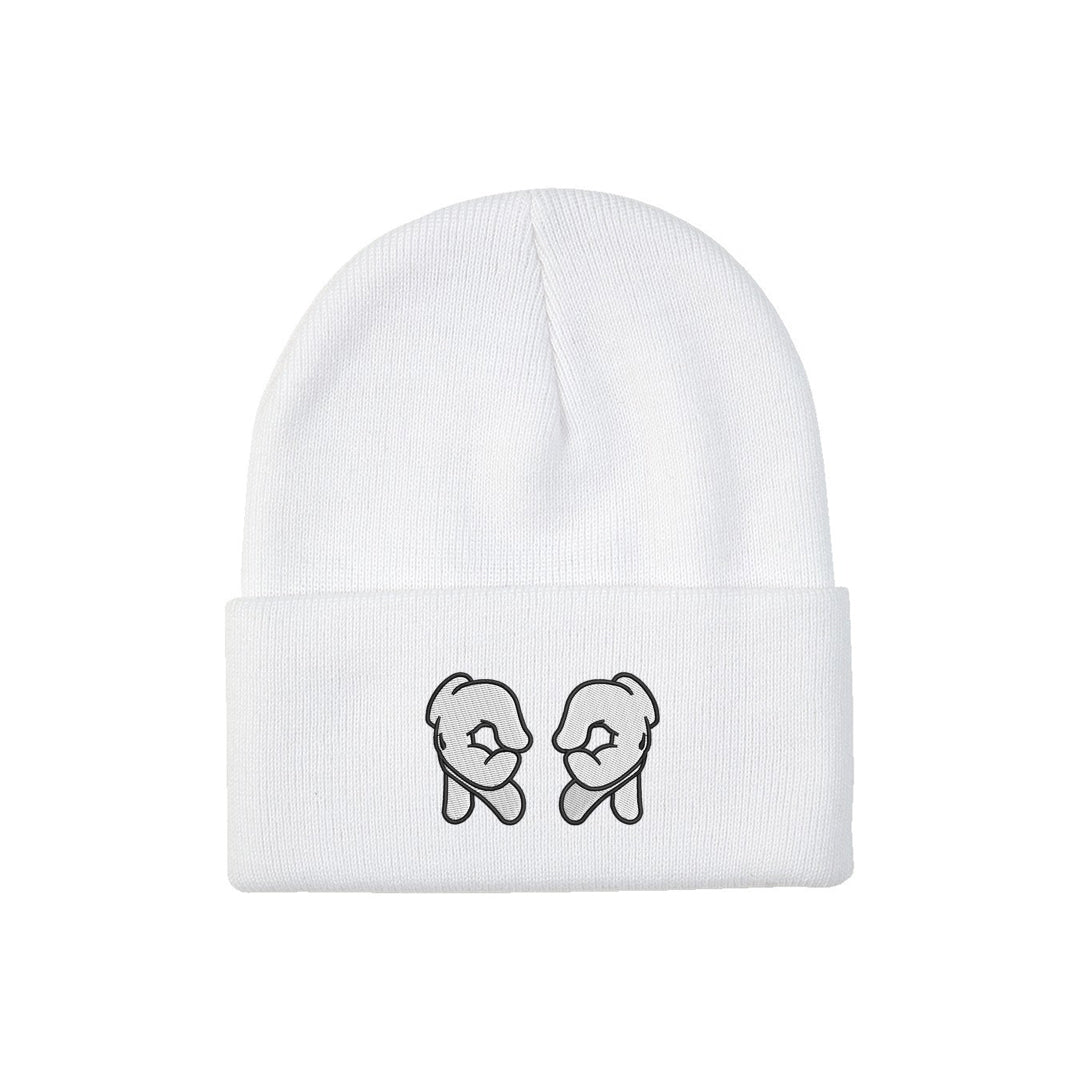 Rep Life On Two Knit Beanie {White}