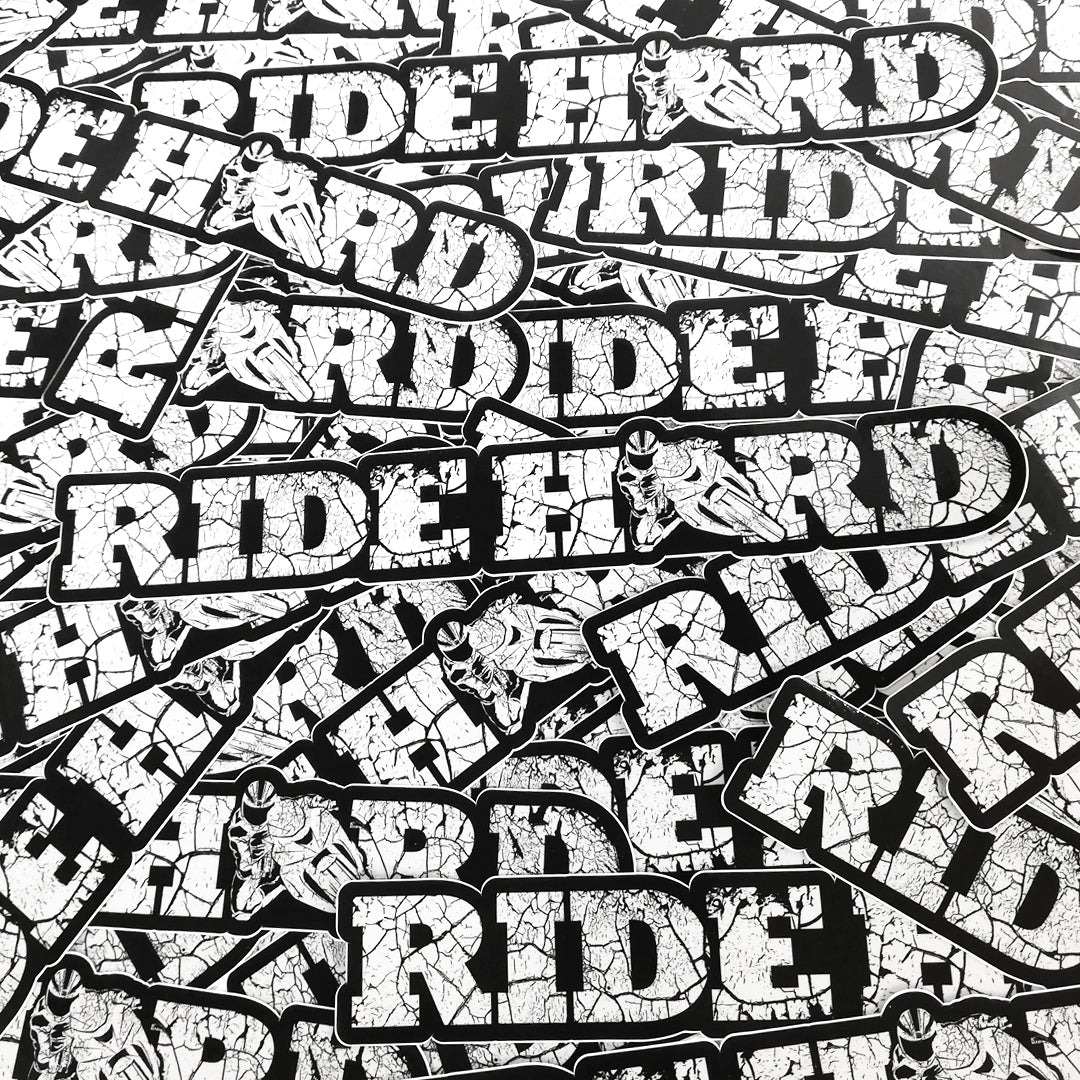 Ride Hard Cracked Concrete Vinyl Sticker {Strip}