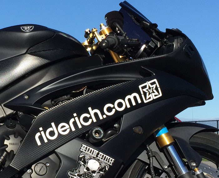 Ride Rich Dot Com Vinyl Decal View 1 - Custom Motorcycle Decal