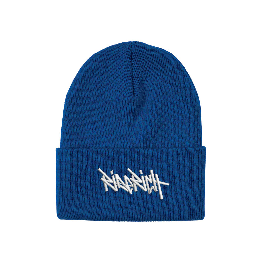 Ride Rich Tag Knit Beanie {Blue}