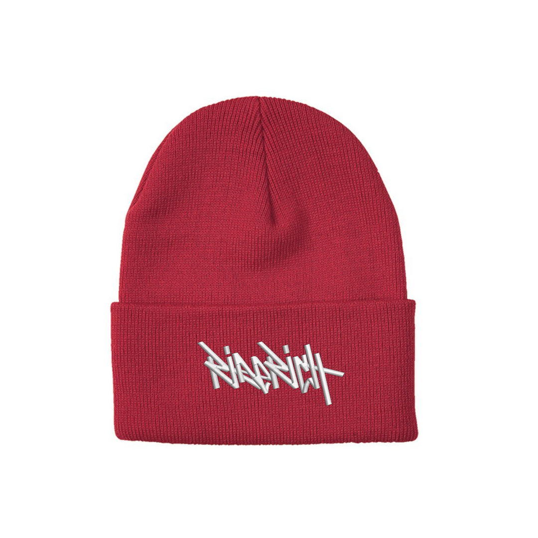 Ride Rich Tag Knit Beanie {Red}