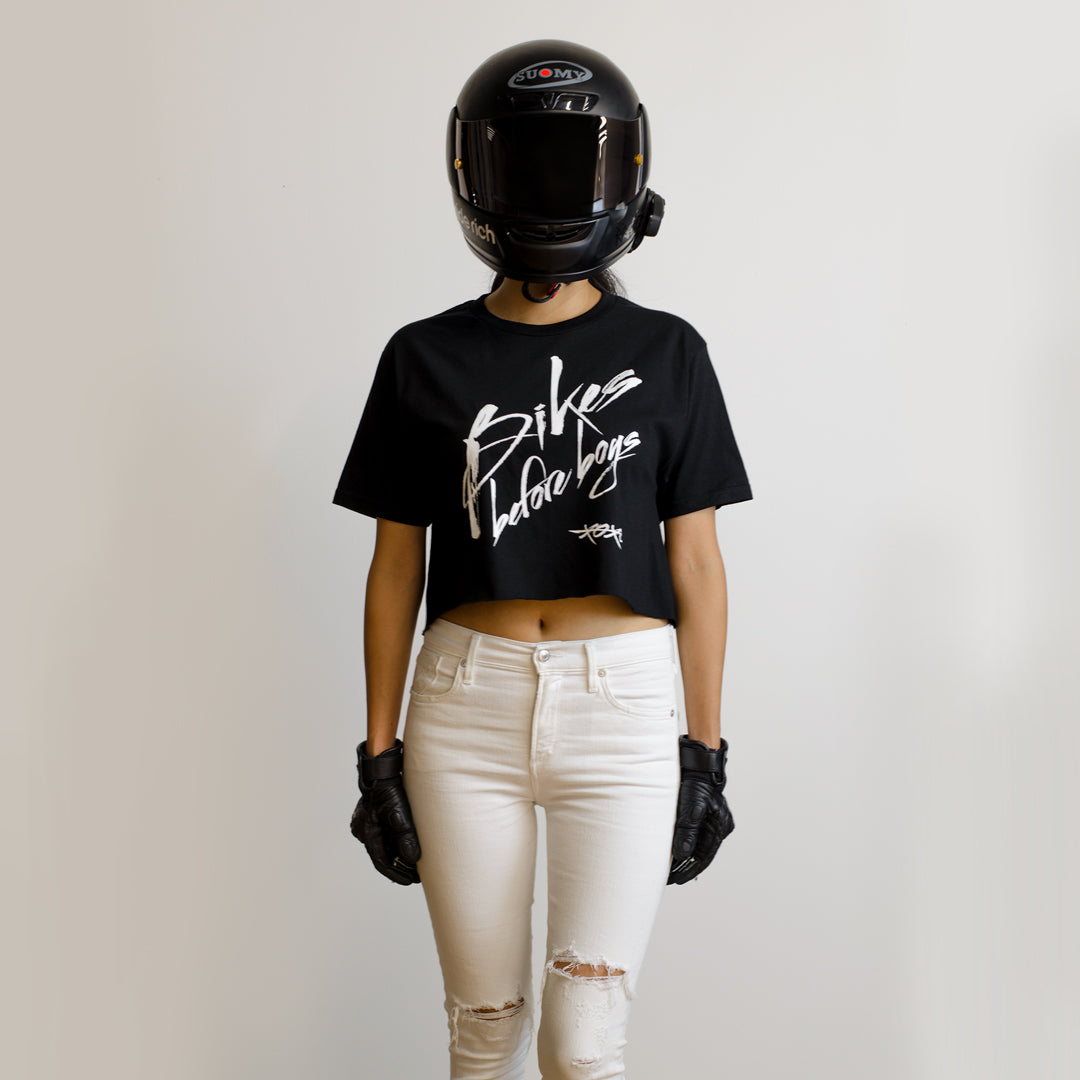 Bikes Before Boys Crop Tee {Black}