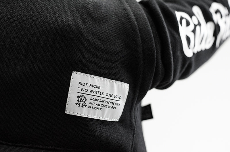 RR GP Scoop Pullover Hoodie {White on Black}