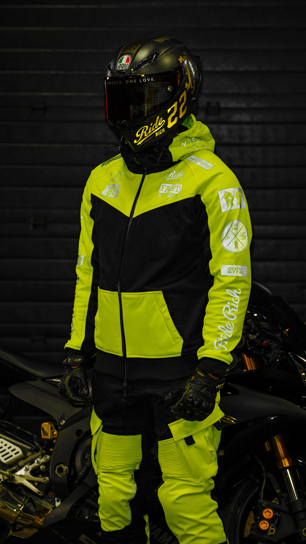 Regency™ V2.Flow™ Mesh Armoured Hooded Jacket {RR GP/Hyper Yellow}