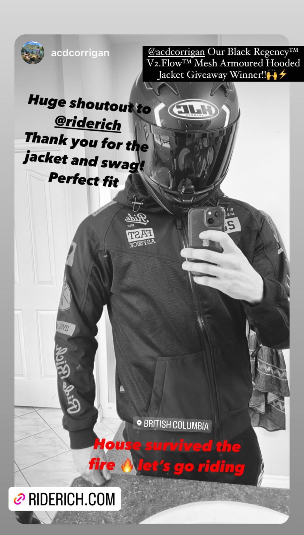 Regency™ V2.Flow™ Mesh Armoured Hooded Jacket {RR GP/Black}