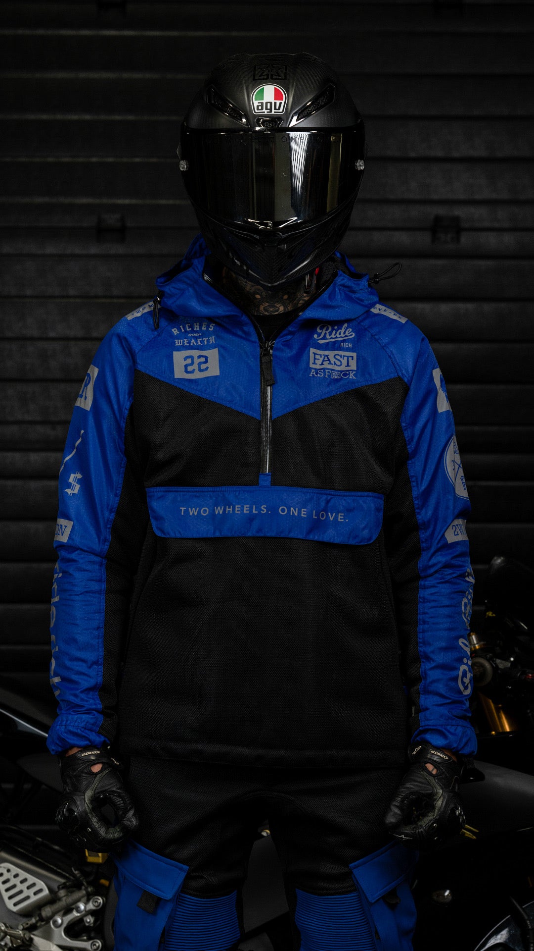 Concord™ V2.Flow™ Mesh Armoured Anorak Jacket {RR GP/Blue}