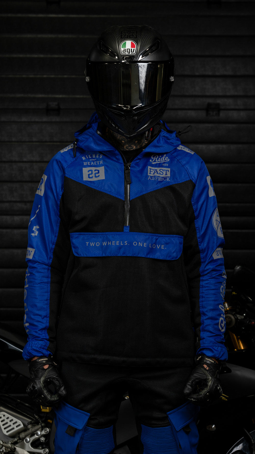 Concord™ V2.Flow™ Mesh Armoured Anorak Jacket {RR GP/Blue}