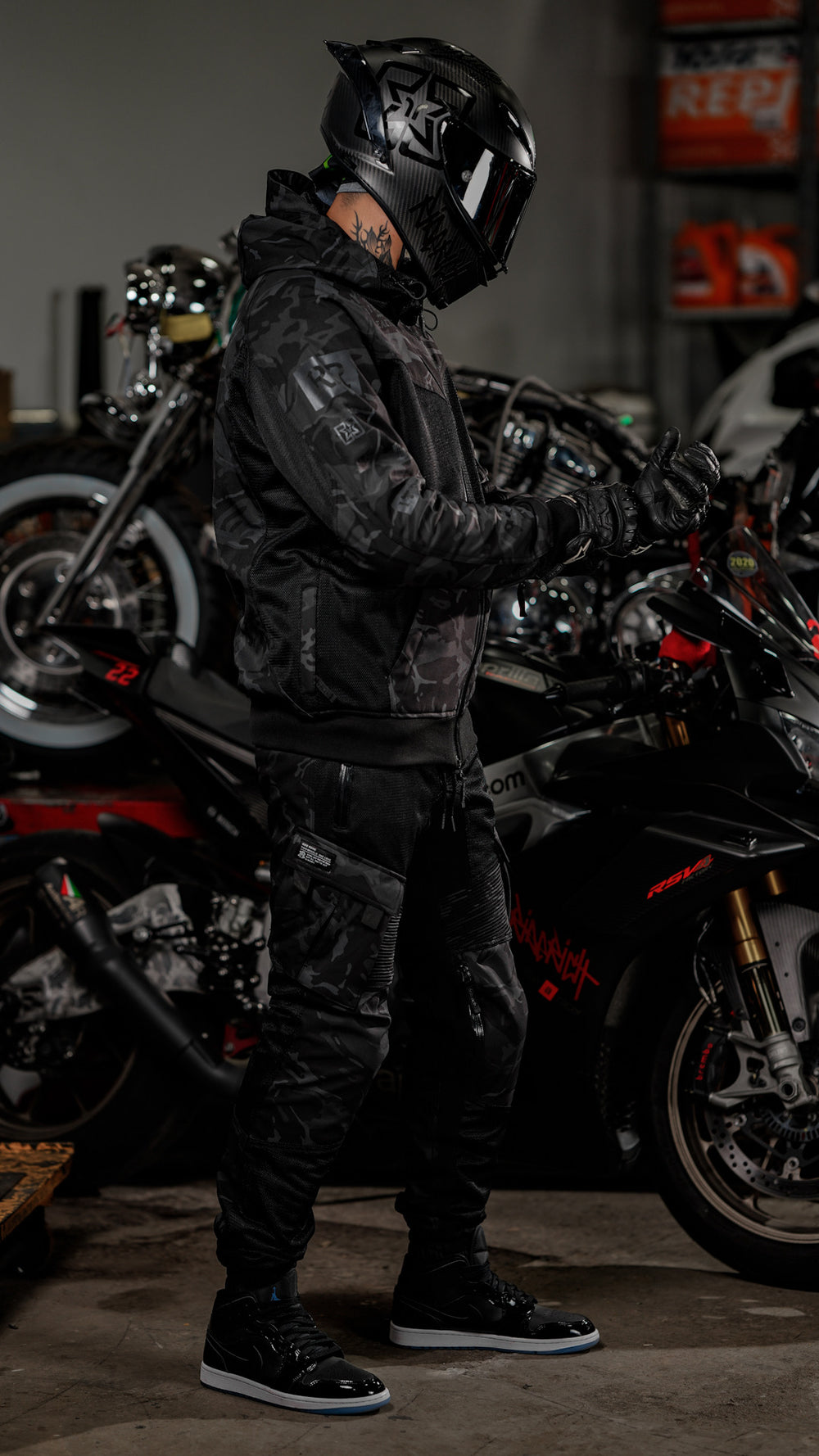 Regency™ V2.Flow™ Mesh Armoured Hooded Jacket {RR GP/Black Camo}