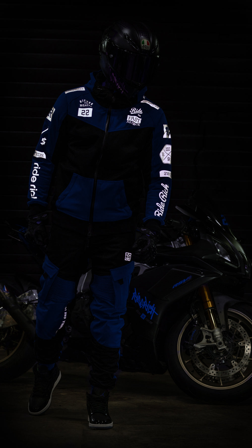 Regency™ V2.Flow™ Mesh Armoured Hooded Jacket {RR GP/Blue}