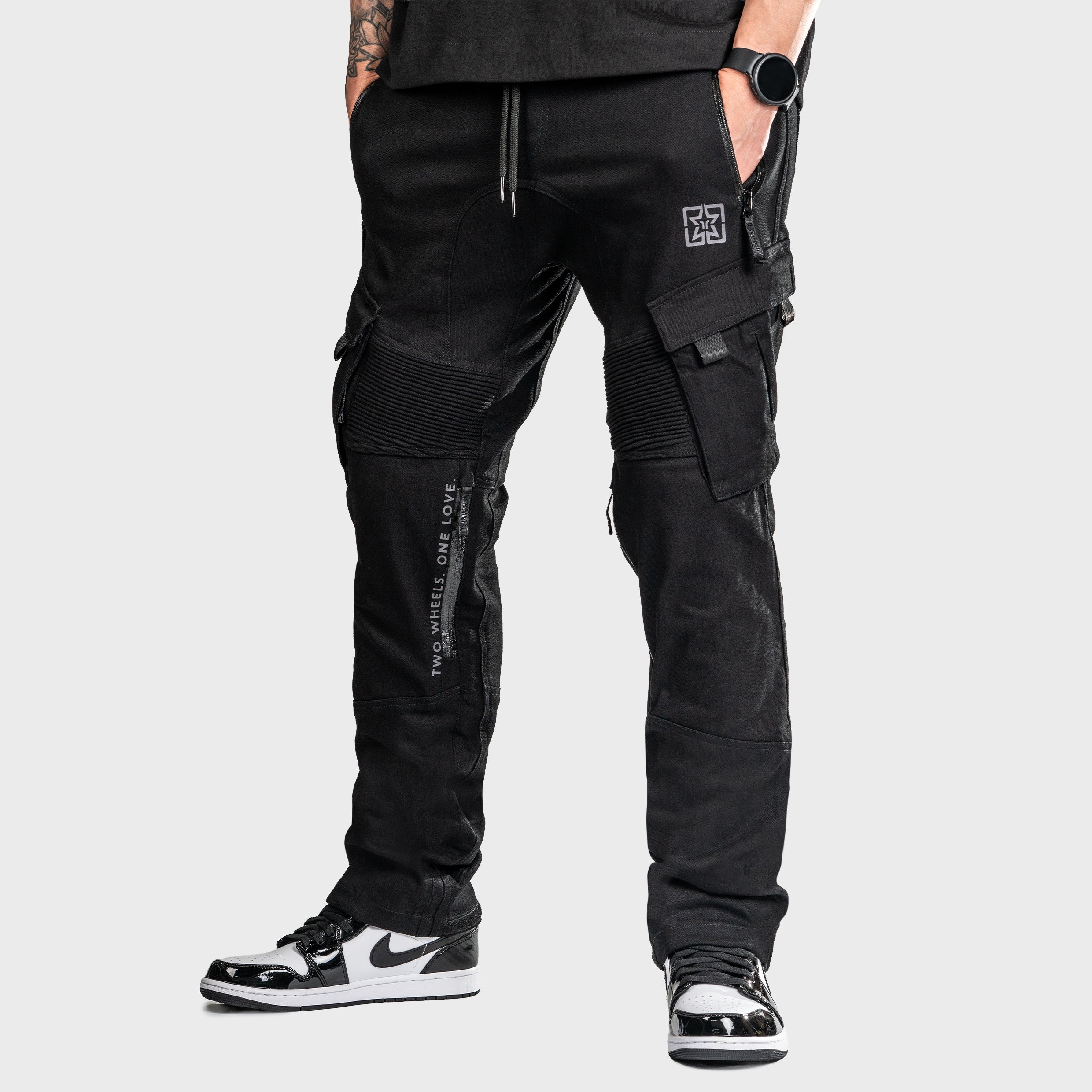 Unit 16™ Armoured Denim Cargo Motorcycle Pants {Black}