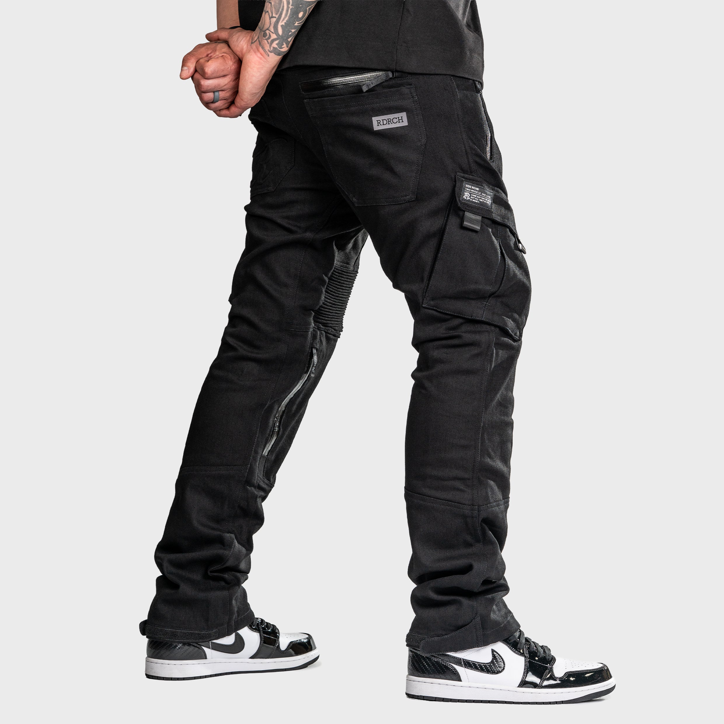 Unit 16™ Armoured Denim Cargo Motorcycle Pants {Black}