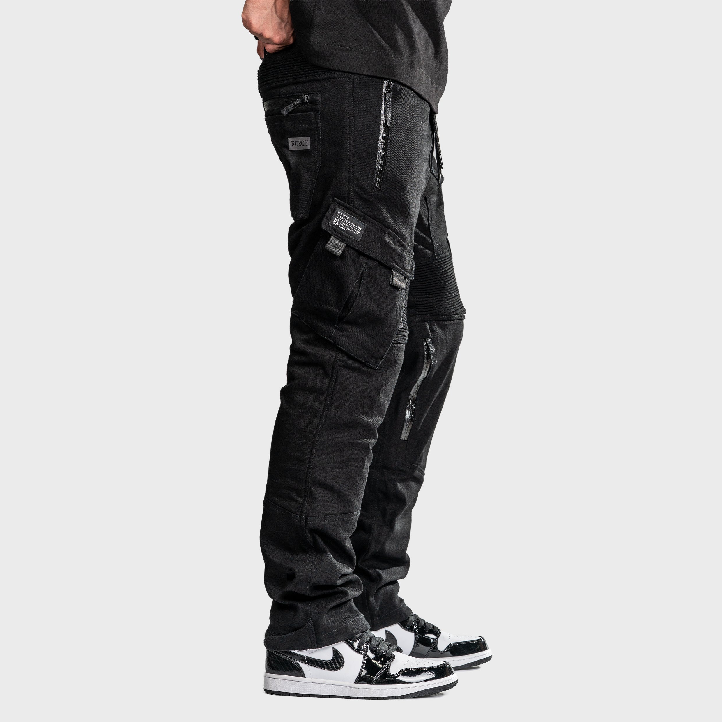 Unit 16™ Armoured Denim Cargo Motorcycle Pants {Black}