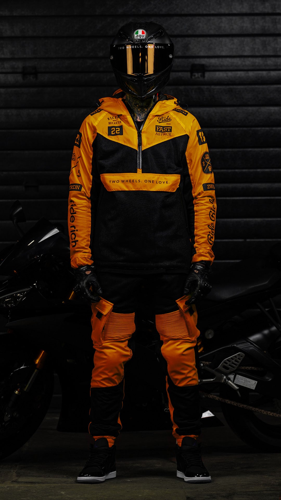 Concord™ V2.Flow™ Mesh Armoured Anorak Motorcycle Jacket {RR GP/Orange