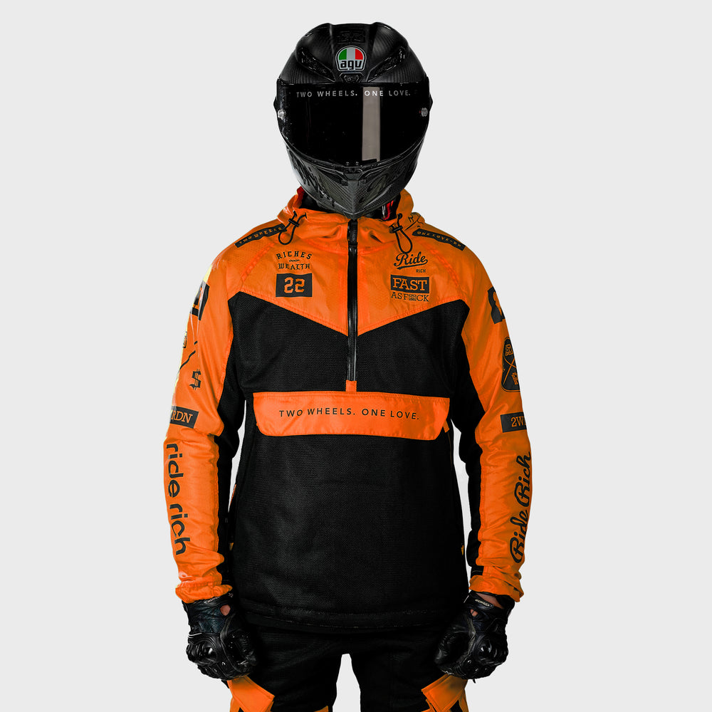 Concord™ V2.Flow™ Mesh Armoured Anorak Jacket {RR GP/Orange}